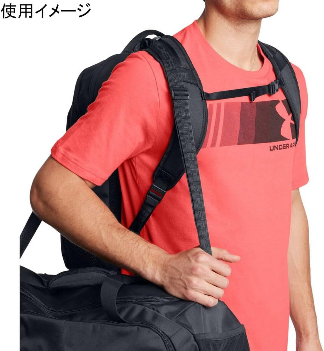 حقيبة ظهر Under Armour Hustle 6.0 Pro، باللون الأسود/الأسود/Castlerock، مقاس واحد يناسب الجميع
