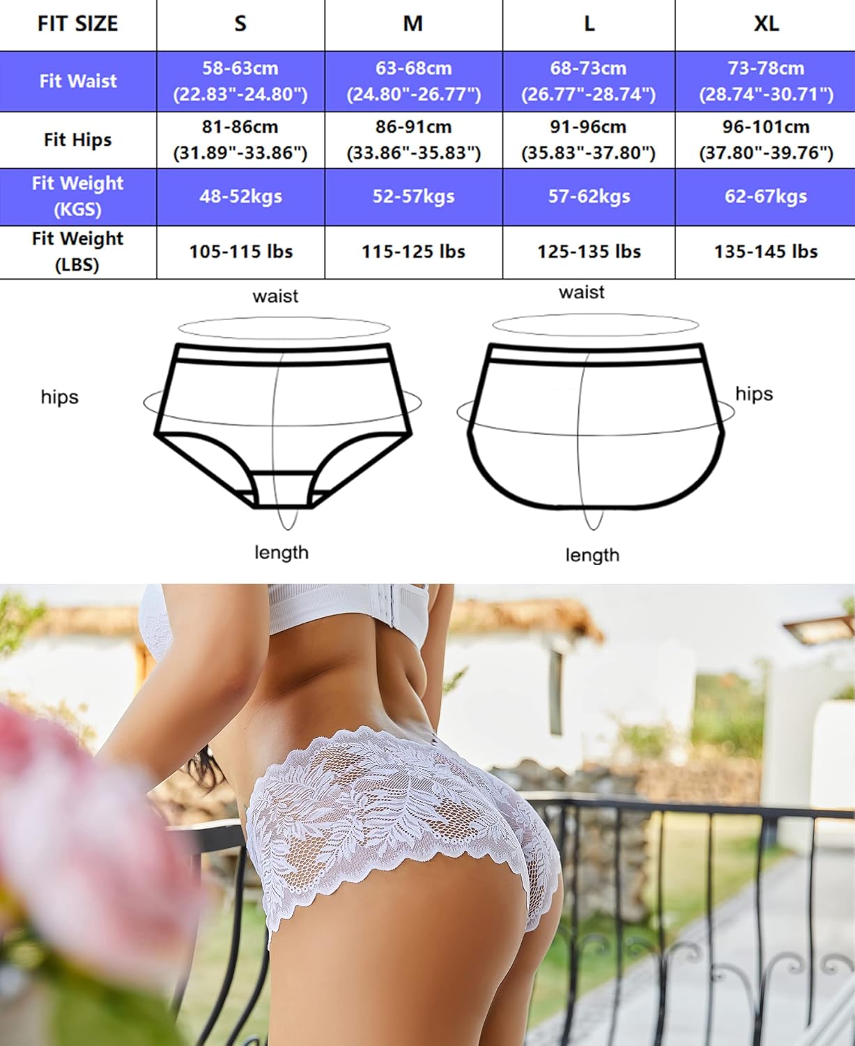 FINETOO Sexy Underwear for Women V-Waist Shorts Women s Underwear Lightweight Soft Lace High Waist Panties 5 Pack · v2
