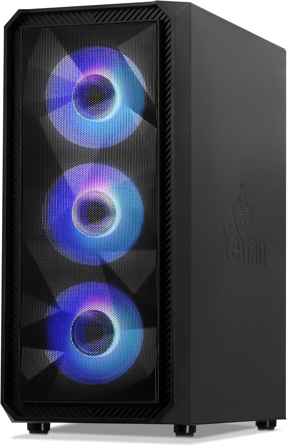 PC da gioco YEYIAN Tanto - Intel Core i5 12400F 4,4 GHz, computer desktop da gioco GeForce RTX 4060, SSD NVMe da 1 TB, RAM DDR5 da 16 GB, chipset Intel B760, alimentatore dorato da 650 W, 4 ventole ARGB, Win 11 Home, USB-C 3.2