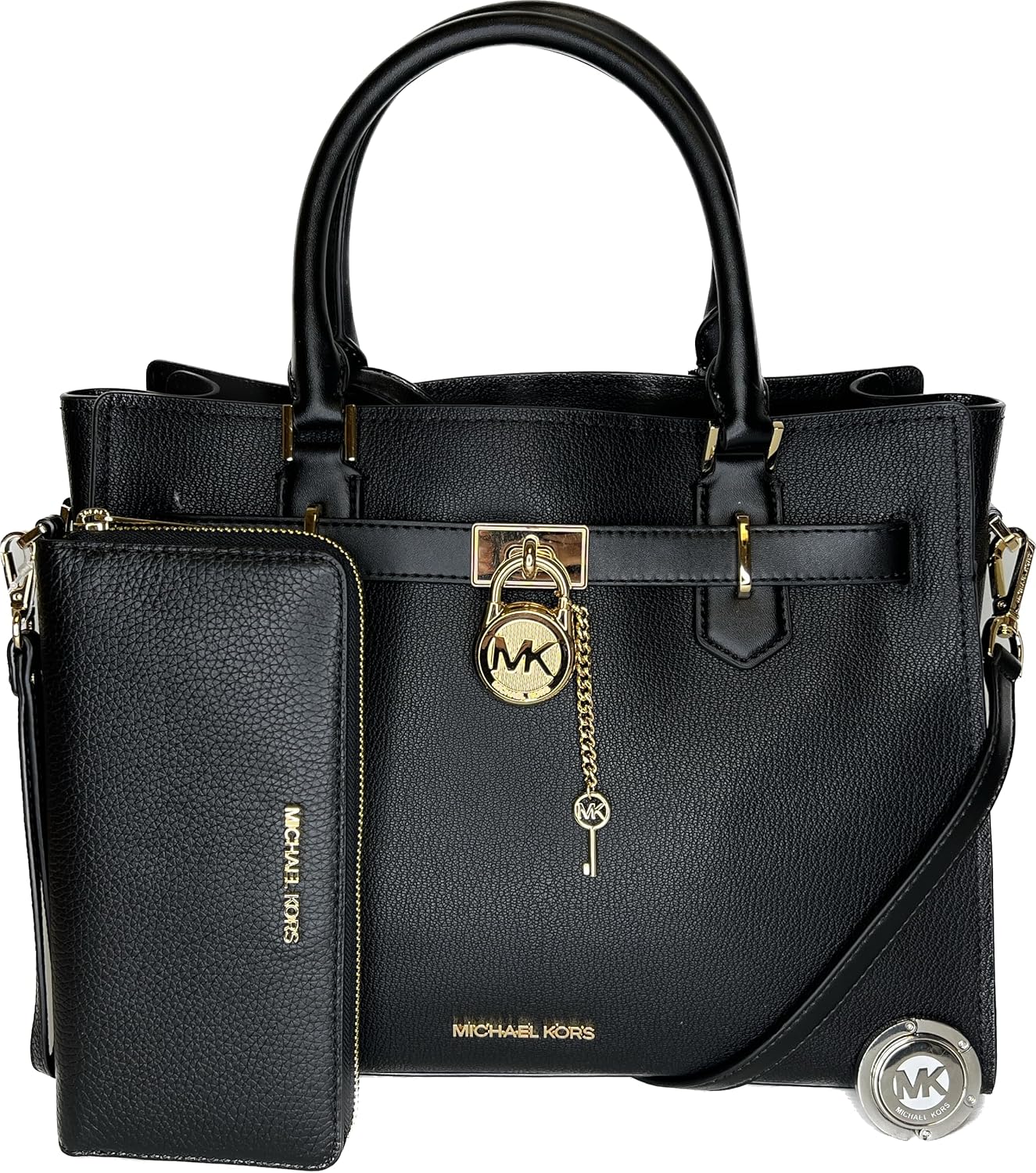 Michael Kors Hamilton MD Satchel bundled with Large Continental Wallet and Purse Hook · v3