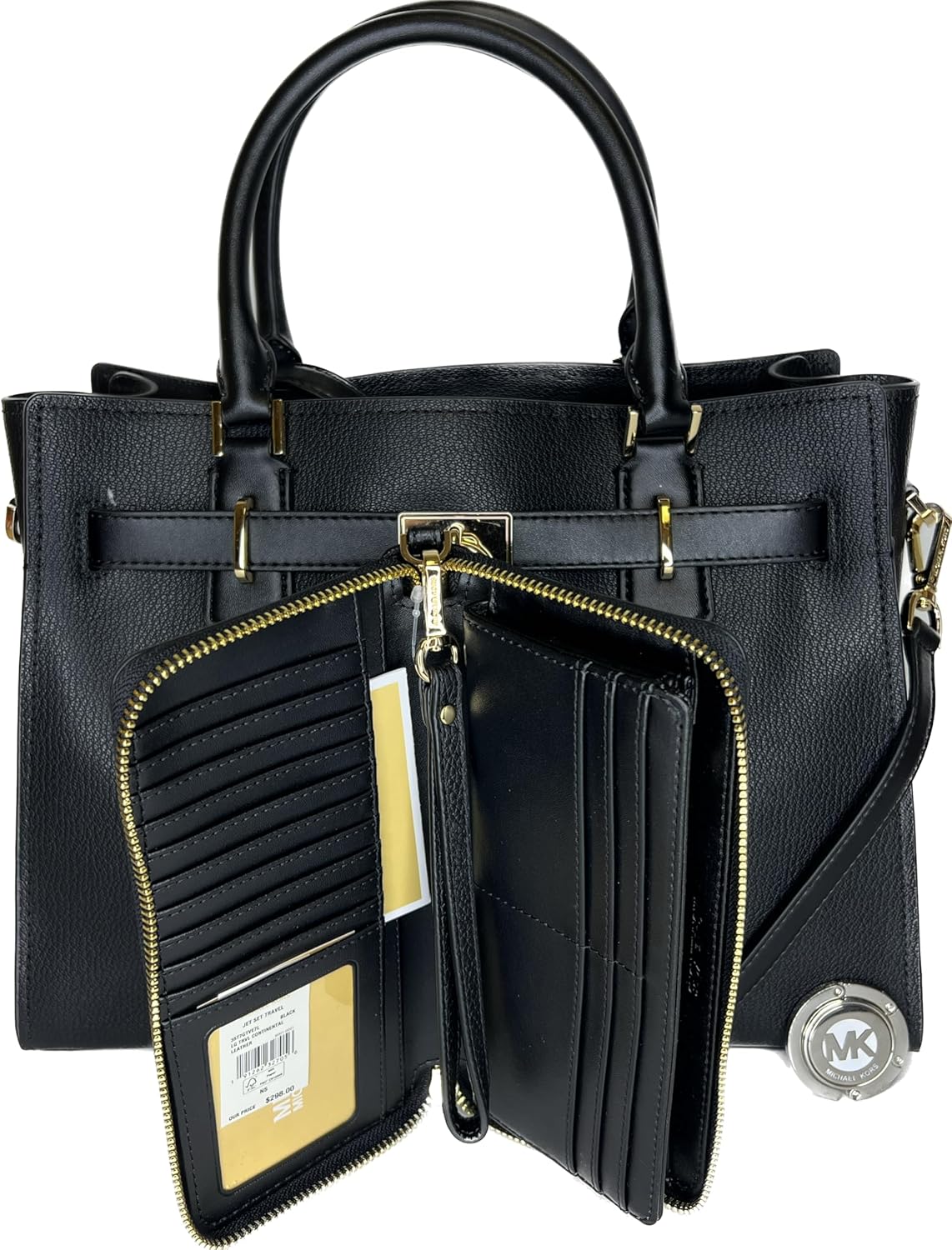 Michael Kors Hamilton MD Satchel bundled with Large Continental Wallet and Purse Hook · v3
