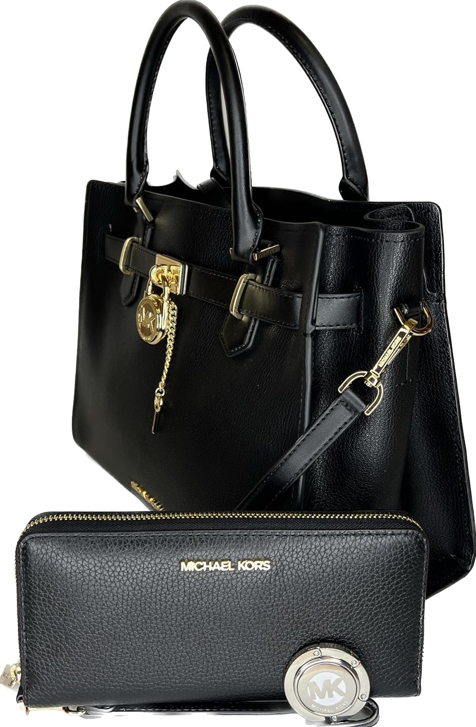 Michael Kors Hamilton MD Satchel bundled with Large Continental Wallet and Purse Hook · v3