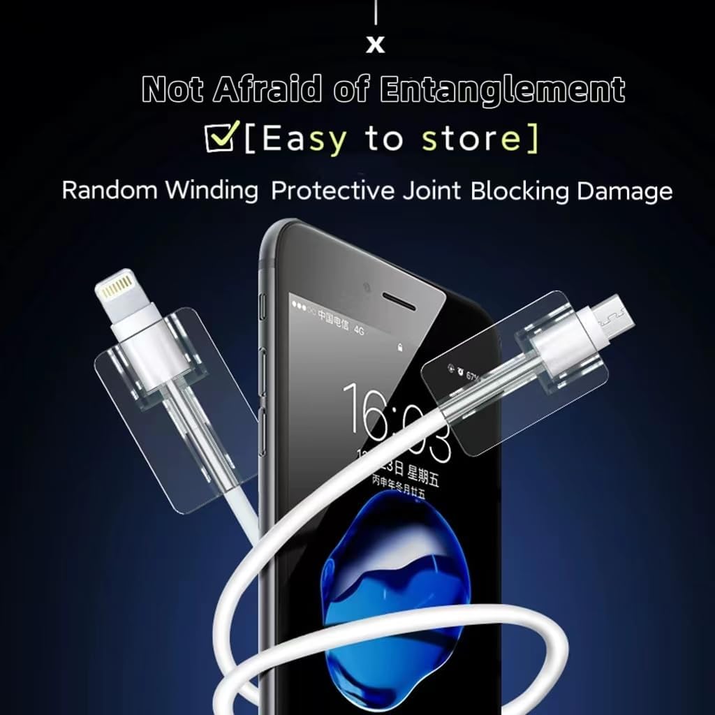 Protège-câble pour chargeur iPhone, [ne jaunit pas], protecteur de câble souple transparent, protecteur USB, économiseur de câbles de données, compatible avec le chargeur pour iPhone/iPad 18W/20 W