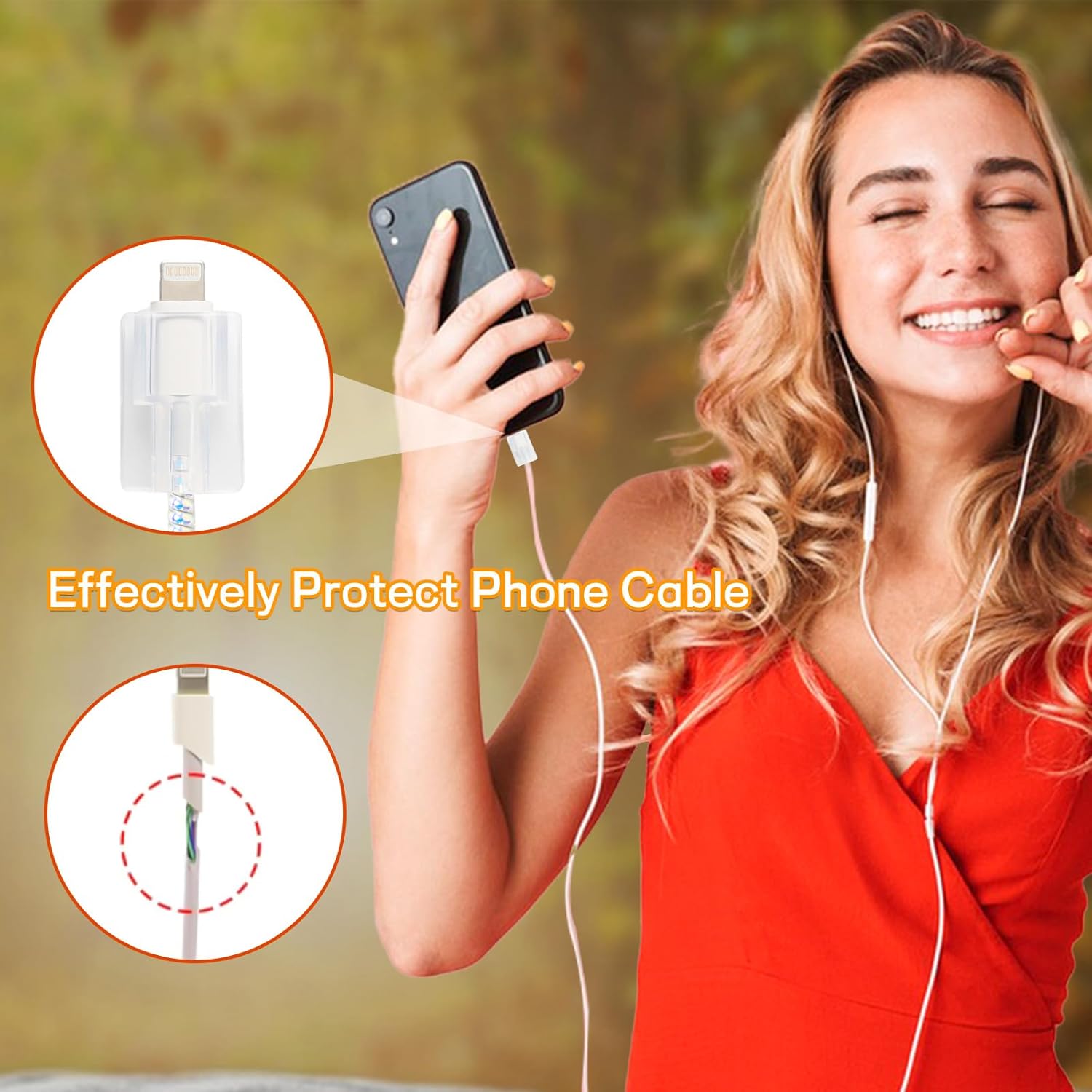 Protège-câble pour chargeur iPhone, [ne jaunit pas], protecteur de câble souple transparent, protecteur USB, économiseur de câbles de données, compatible avec le chargeur pour iPhone/iPad 18W/20 W