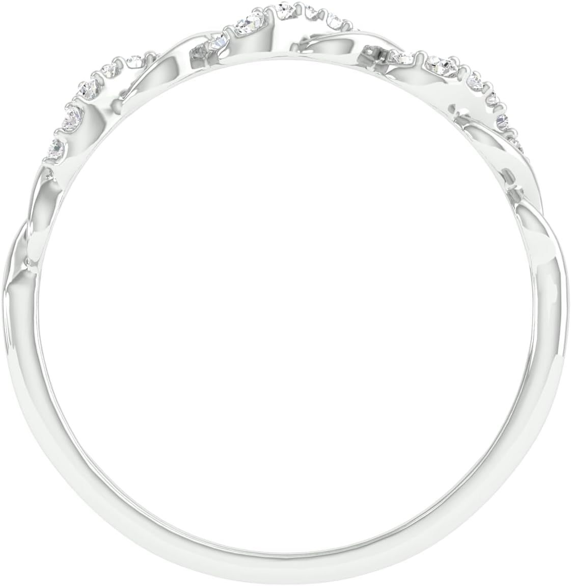 แหวน แหวนหมั้นอินฟินิตี้ แหวนทองคำขาว 14k สำหรับผู้หญิง เครื่องประดับทองคำ
