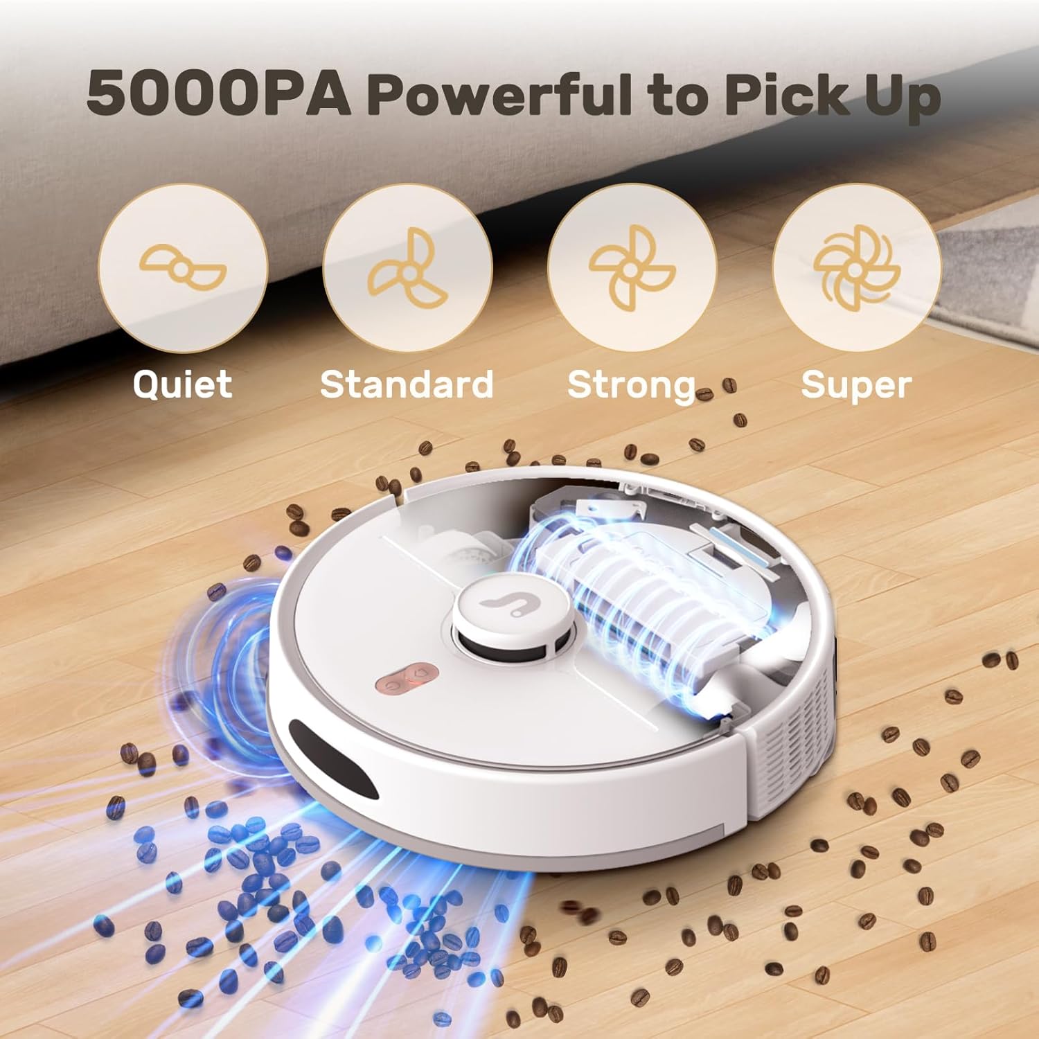 Verefa Self Emptying Robot Vacuum and Mop Combo, 5000Pa Suction, 70-Day Capacity, 260min Runtime, Lidar Navigation, Wi-Fi/App/Alexa Control, Robotic Vacuum Cleaner for Hard Floors, Carpets, Pet Hair · v2