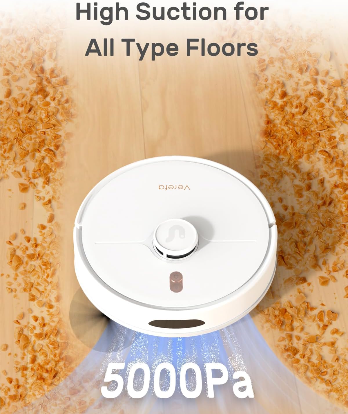 Verefa Robot Vacuum and Mop Combo, 5000Pa Suction 260min Runtime 5 Maps Editable LiDAR Navigation Automatic Vacuum Robot, Wi-Fi/App/Alexa Control, Robotic Vacuum Cleaner Ideal for Low Carpet, Pet Hair · v14