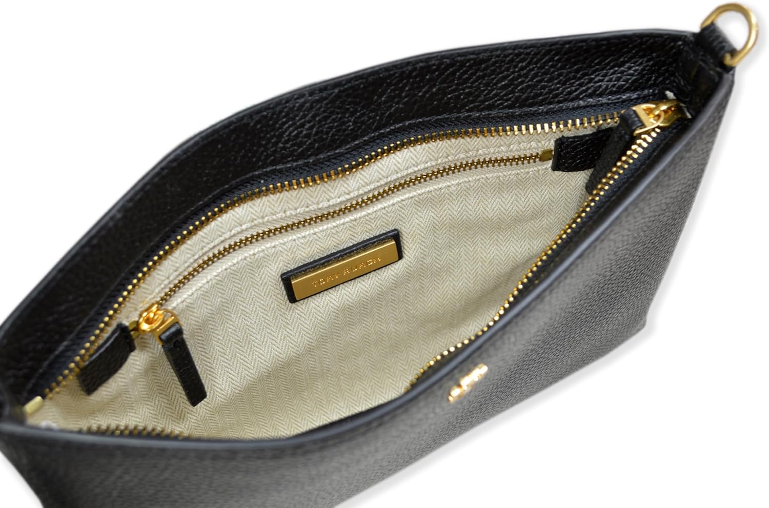Tory Burch Womens 148314 Blake Swingpack Pebbled Leather Crossbody Shoulder Bag, (001 Black) · v2