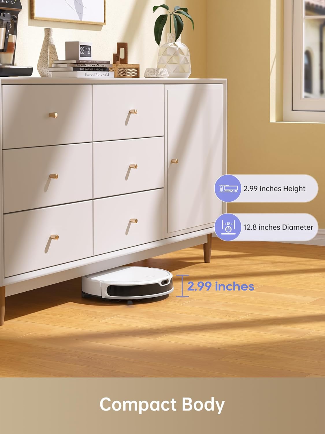 Robot aspirapolvere e mocio Dreame Trouver M1, potenza di aspirazione 4500 Pa, navigazione SoF LiDAR, corpo compatto, compatibile con Alexa/Google Home/Siri, perfetto per pavimenti duri, tappeti e peli di animali domestici