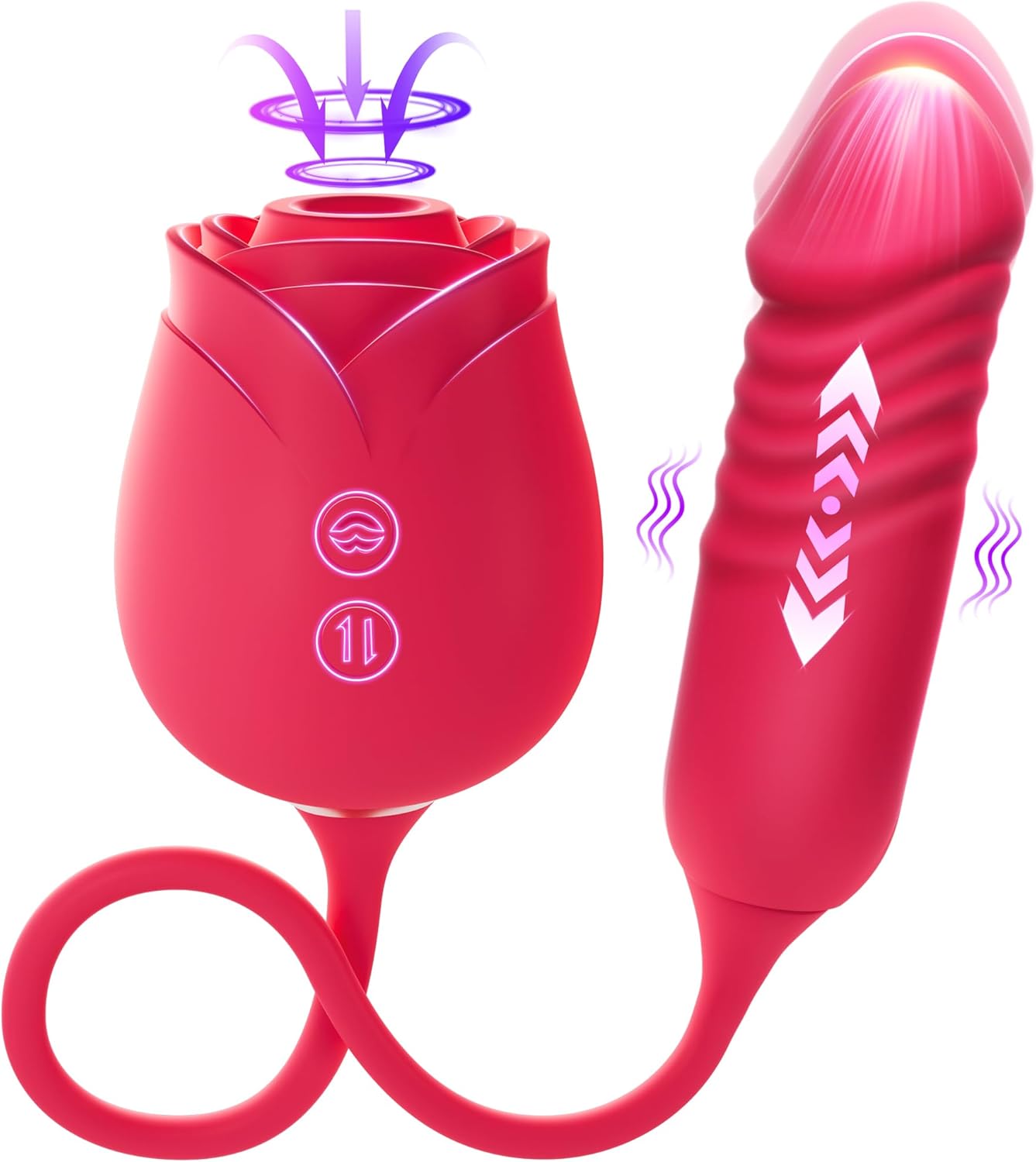 MOOLIGIRL Vibrator Dildo Seksspeeltjes voor vrouwen - Seksspeeltje met rozengeur en G-spot vibrators. 10 zuigmodi voor stimulatie van de clitoris, tepelstimulatie, anale dildo's, seksspeeltjes voor volwassenen, spelletjes voor koppels, seksmachine