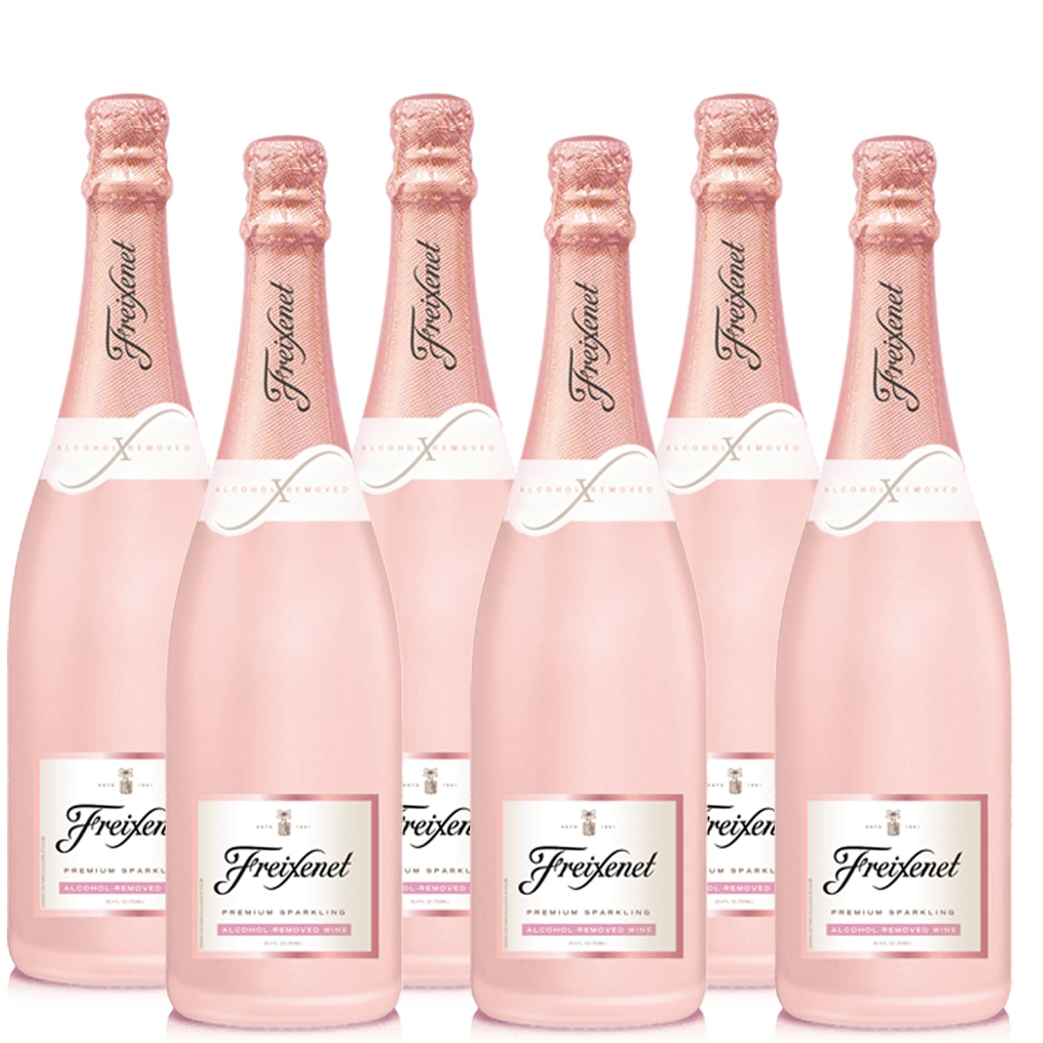 Freixenet Alcohol Removed Non-Alcoholic Rosé Sparkling Champagne Wine - Premium Zero Alcohol Elegance for Celebrations | 6 PACK