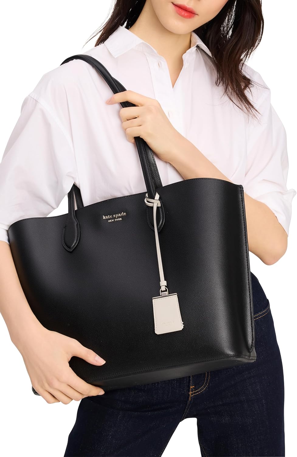 kate spade new york Womens Suite Crossgrain Leather Work Tote