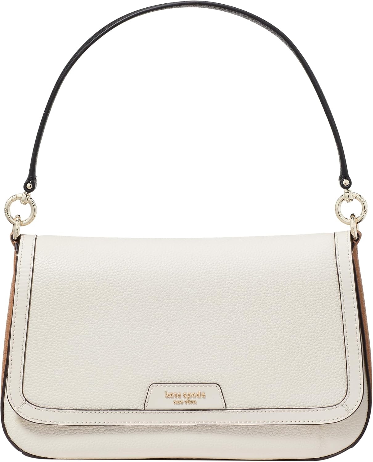 kate spade new york Womens Hudson Colorblocked Pebbled Leather Flap Shoulder Bag · v3