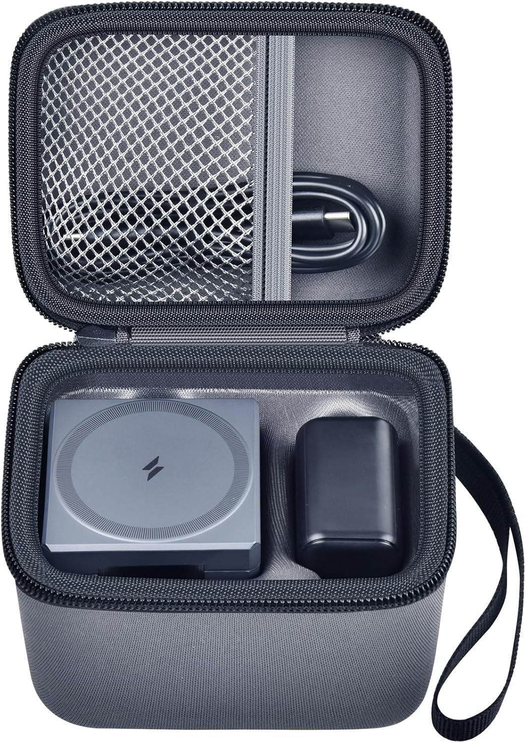 Étui PAIYULE compatible avec le chargeur Cube MagSafe 3 en 1 Anker, 15 W maximum, support de recharge rapide, support de rangement pour câble USB-C (boîte uniquement) (gris)