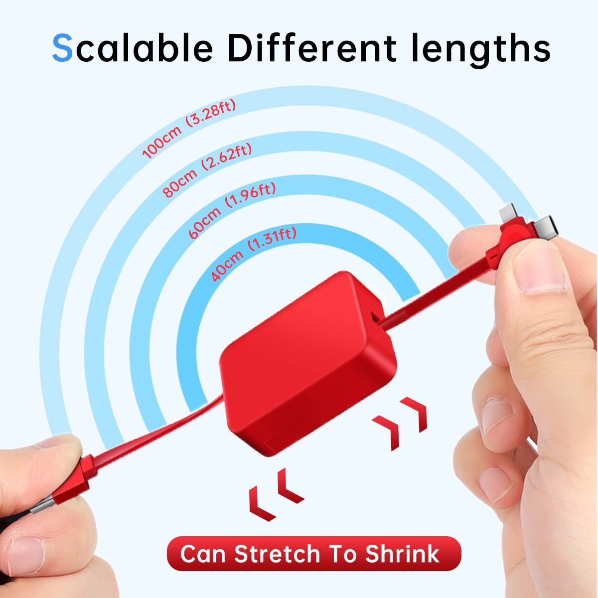 6 Pcs Three in One Charging Cable Roll, Data Transfer, 3 in 1 Charging Cable Retractable, Phone Holder, Compatible USB C(Type-C)/Micro USB/IP, Compatible with Phone, Android, Tablets