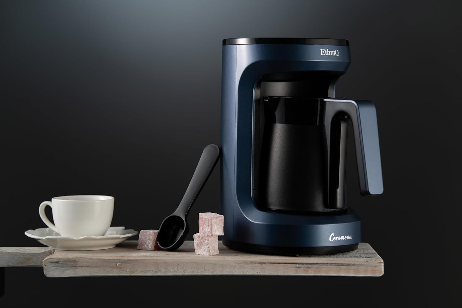 ETHNIQ Türk Kahvesi Makinesi -% 100 BPA İçermez, 120V, Cook Sense Teknolojisi ile 1 ila 4 Fincan Demleme Kapasitesi, Türk Kahvesi, Türk Kahvesi - Mavi
