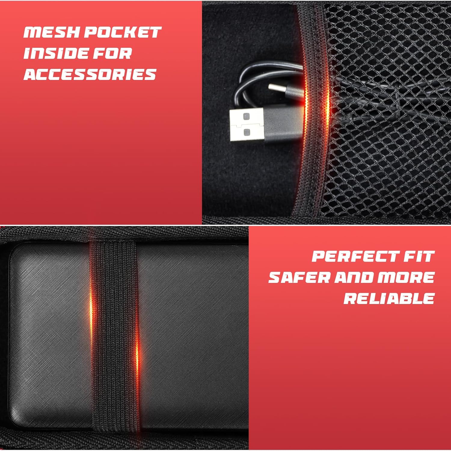 Étui de voyage compatible avec Anker/pour Poiytl/pour iPos/pour Sabani/pour Ohoviv/pour RGvota/pour chargeur portable Pxwaxpy, support de rangement pour batterie à recharge rapide (étui uniquement)