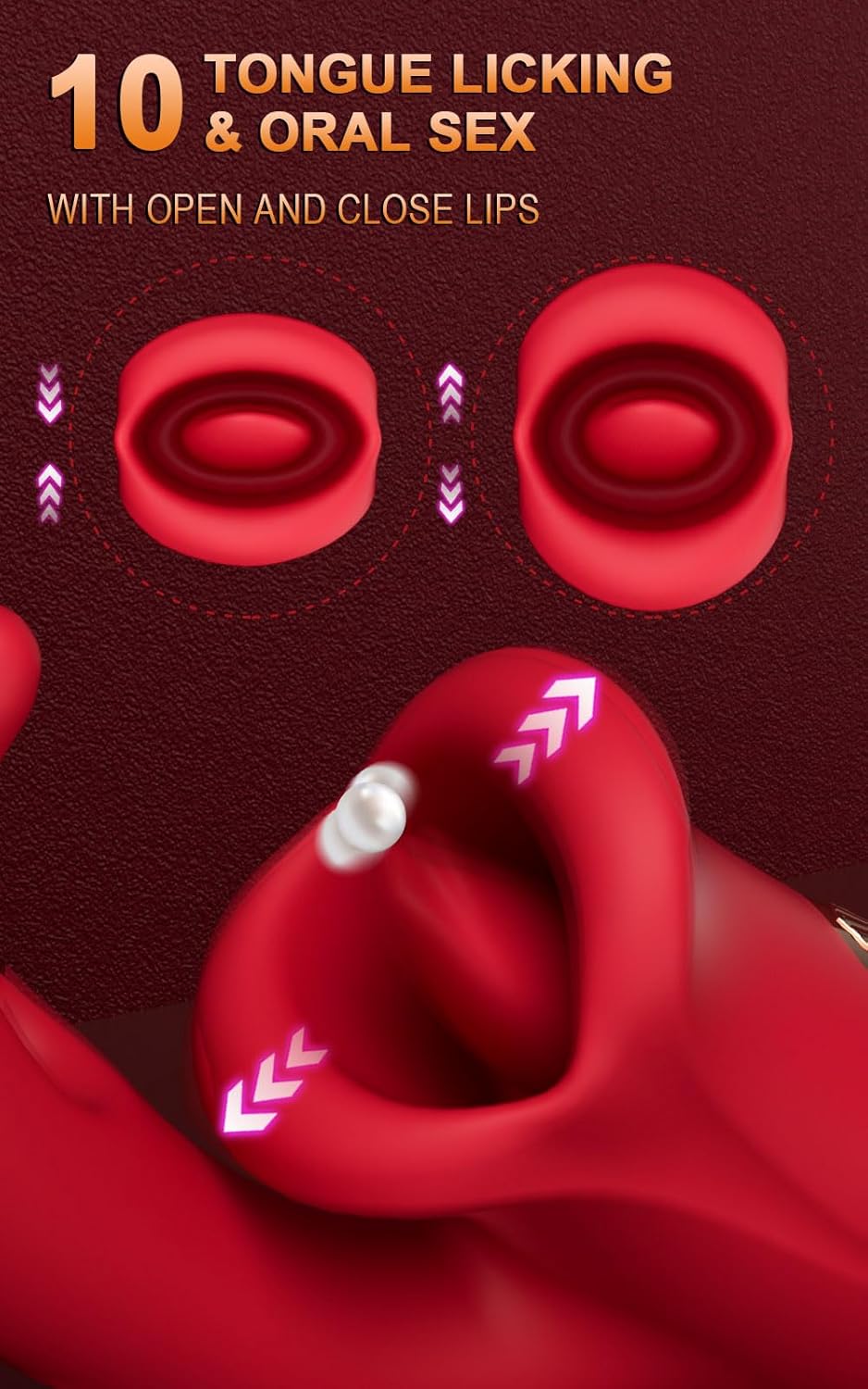 G Spot Vibrator Adult Sex Toys for Women, Tongue Rose Sex Toy Dildo Vibrators Clitoral Stimulator with 10 Licking Sucking 10 Vibration Modes Flapping Clitoral Stimulator Anal Sex toys Couples Sex Toys · v2