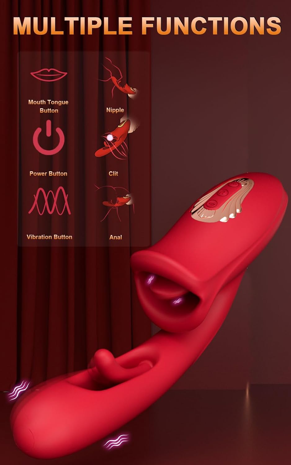 G Spot Vibrator Adult Sex Toys for Women, Tongue Rose Sex Toy Dildo Vibrators Clitoral Stimulator with 10 Licking Sucking 10 Vibration Modes Flapping Clitoral Stimulator Anal Sex toys Couples Sex Toys · v2