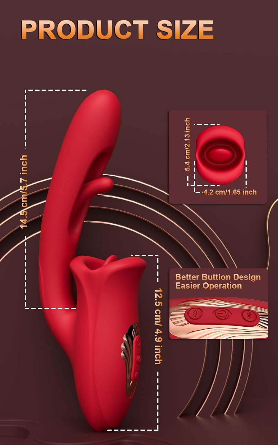 G Spot Vibrator Adult Sex Toys for Women, Tongue Rose Sex Toy Dildo Vibrators Clitoral Stimulator with 10 Licking Sucking 10 Vibration Modes Flapping Clitoral Stimulator Anal Sex toys Couples Sex Toys · v2