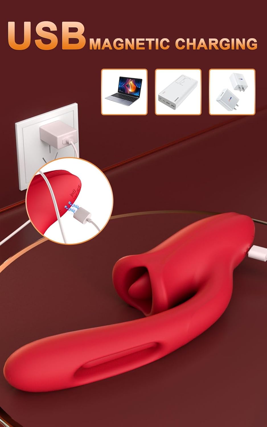 G Spot Vibrator Adult Sex Toys for Women, Tongue Rose Sex Toy Dildo Vibrators Clitoral Stimulator with 10 Licking Sucking 10 Vibration Modes Flapping Clitoral Stimulator Anal Sex toys Couples Sex Toys · v2