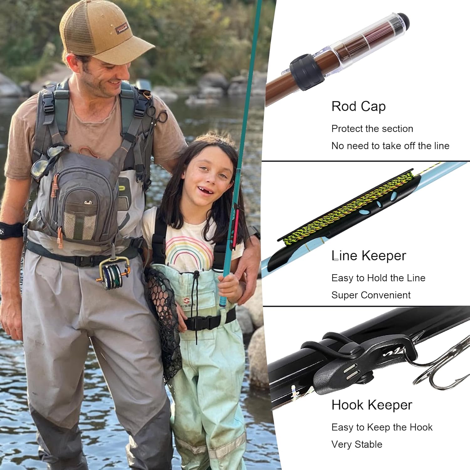 Aventik FreshStart Tenkara 낚싯대 7피트/8피트, 초보자용 텐카라 낚싯대 키트, 24T 탄소 섬유, 캐스팅하기 쉬움, 유연함, 내구성, 경량 및 컴팩트함