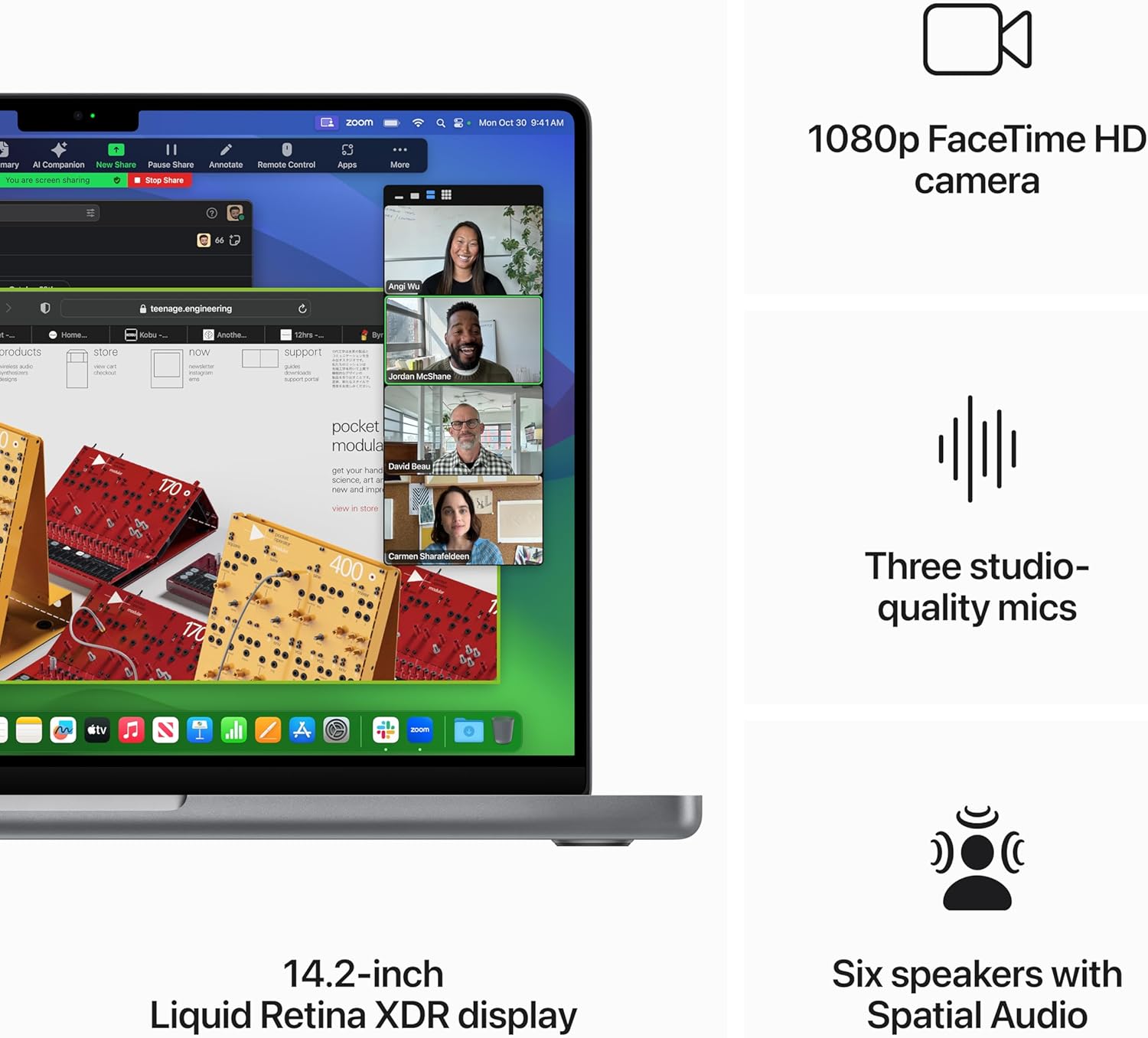 Apple 2023 MacBook Pro Laptop M3 Chip mit 8-Core-CPU, 10‑Core-GPU: 14,2-Zoll-Liquid-Retina-XDR-Display, 16 GB Unified Memory, 1 TB SSD-Speicher, Space Grey (Z1C80001F)