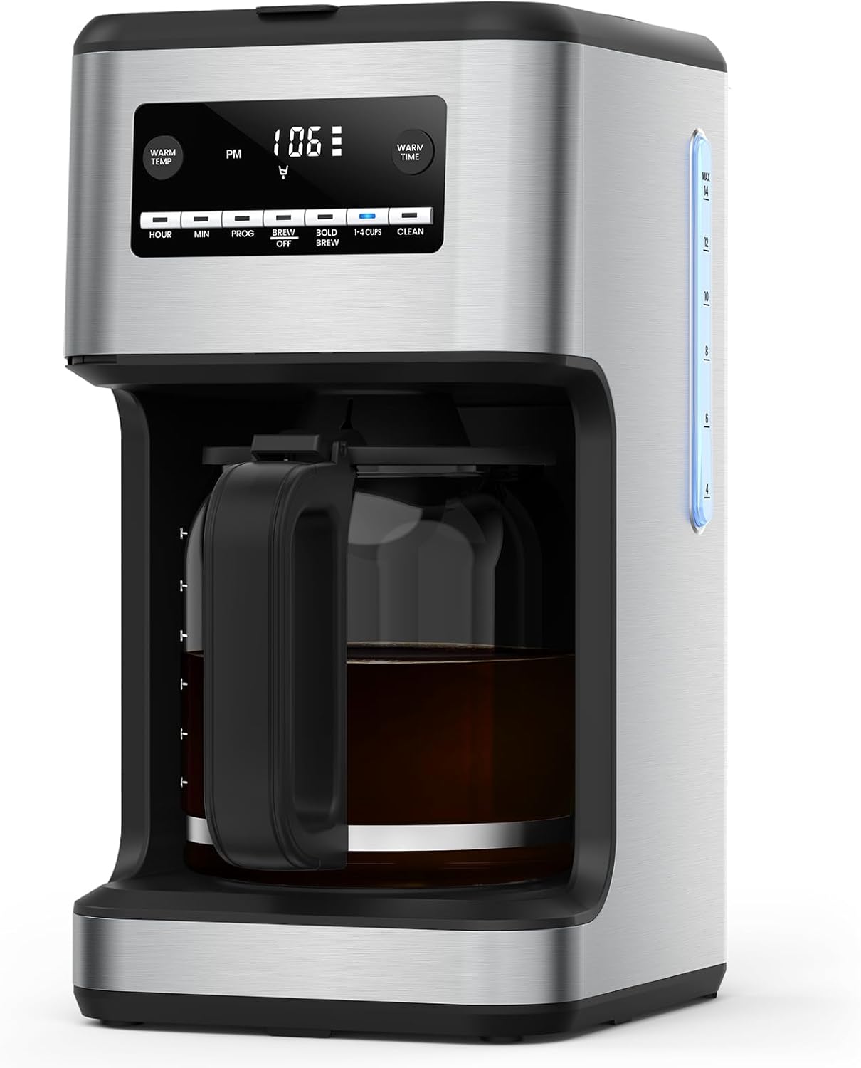 COWSAR 14-Cup Coffee Maker, 24-Hour Programmable Coffee Brewer, Keep Warm, Drip Free, Washable Filter, Stainless Steel, Silver · v2