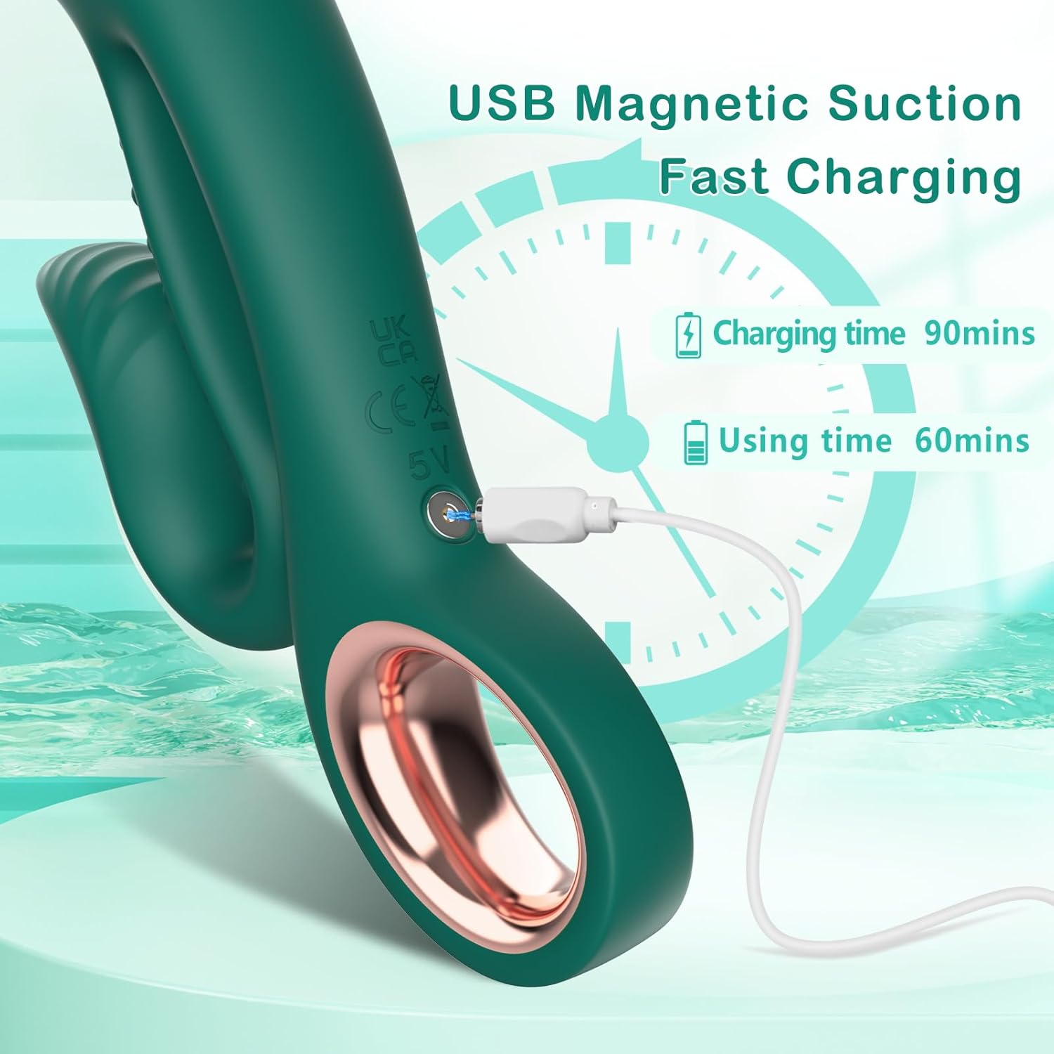 Vibratore G Spot Rabbit, giocattolo per adulti a doppio stimolatore per capezzolo clitorideo anale con modalità di vibrazione 10×10, impermeabili e realistici, giocattoli sessuali con dildo a trama rosa per donne o coppia (verde)