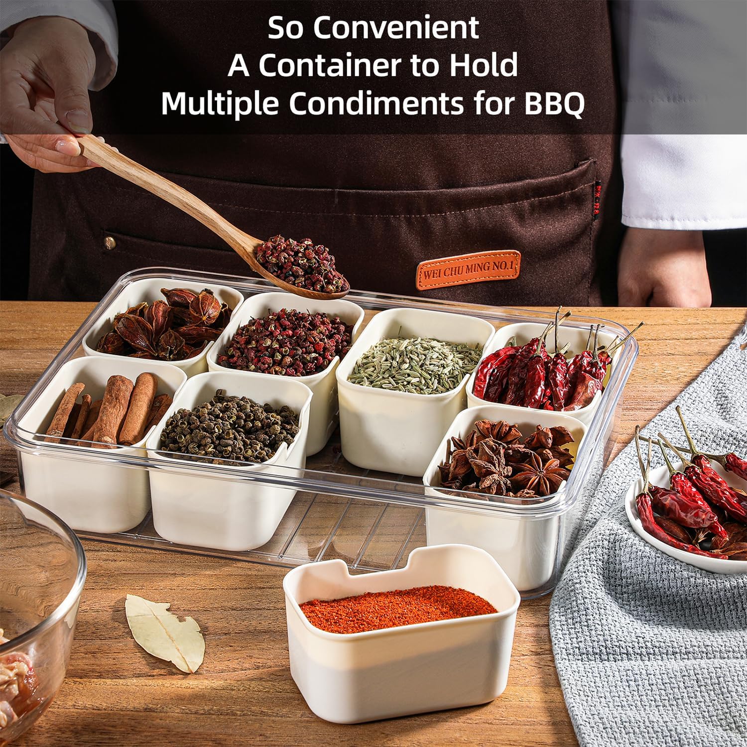 Snackle Box Charcuterie Container ถาดเสิร์ฟแบบแบ่งช่องพร้อมฝาปิดและหูจับ ถาดอาหารว่างพกพาสำหรับผลไม้ ถั่ว ลูกอม งานเลี้ยง ปาร์ตี้ ปิกนิก