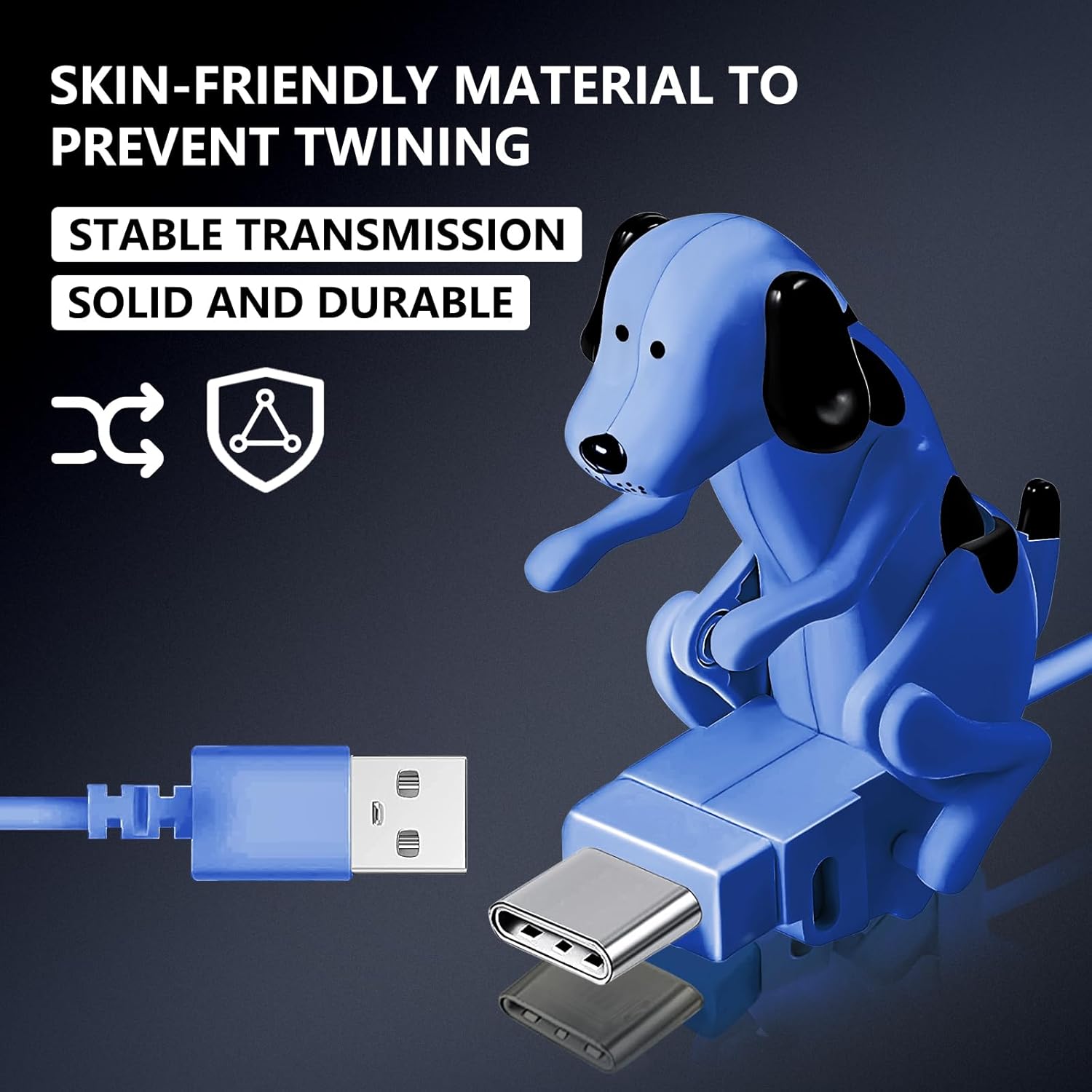 Câble de recharge rapide Funny Dog - Câble de recharge pour chien, câble de recharge portable pour chiens errants, câble USB pour smartphone et jouet pour chiens, pour iPhone Type-C, différents modèles de téléphones.