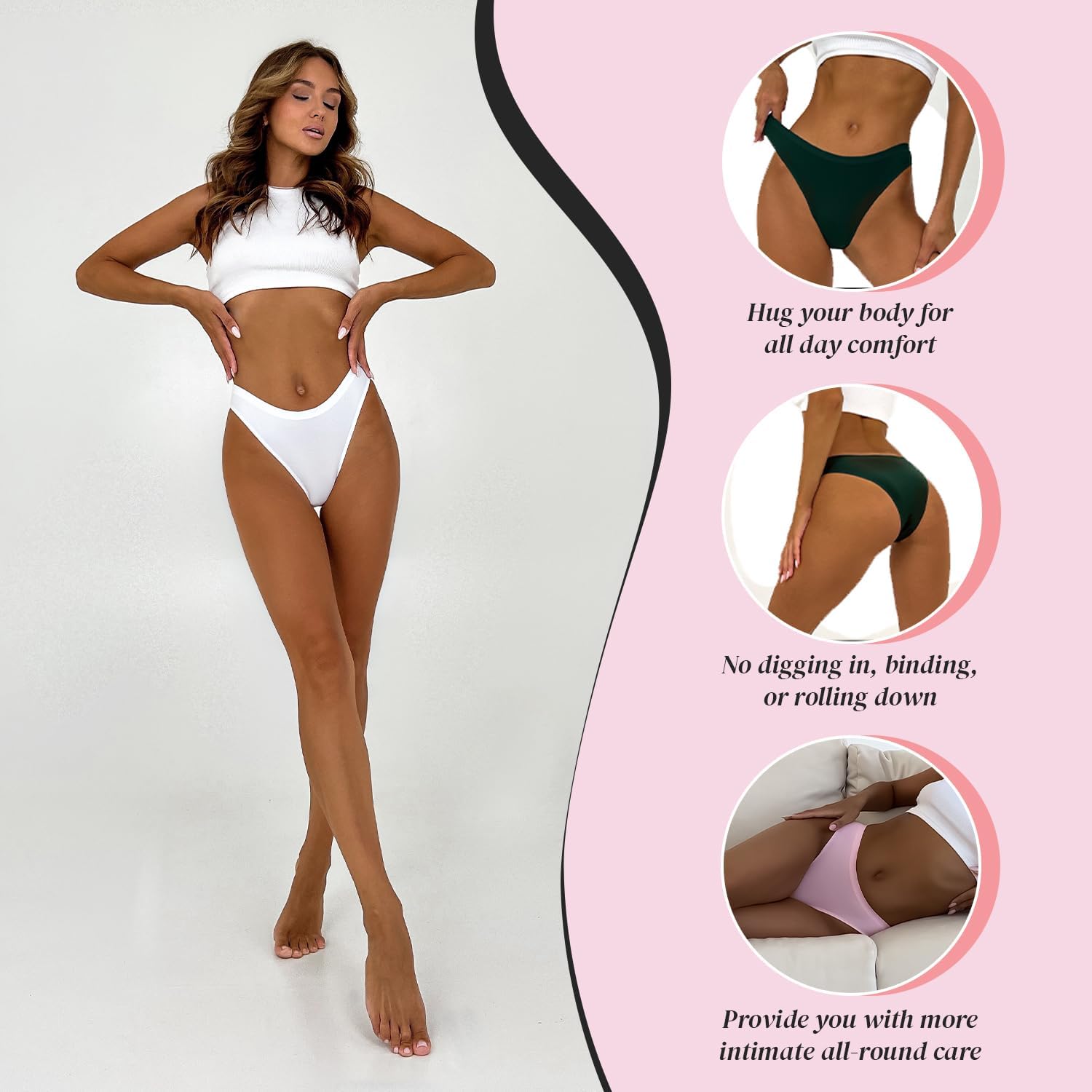 COLIBRI Seamless Underwear for Women – Pack of 5 Stretch Cheeky panties Soft, Breathable No Show underwear · v2