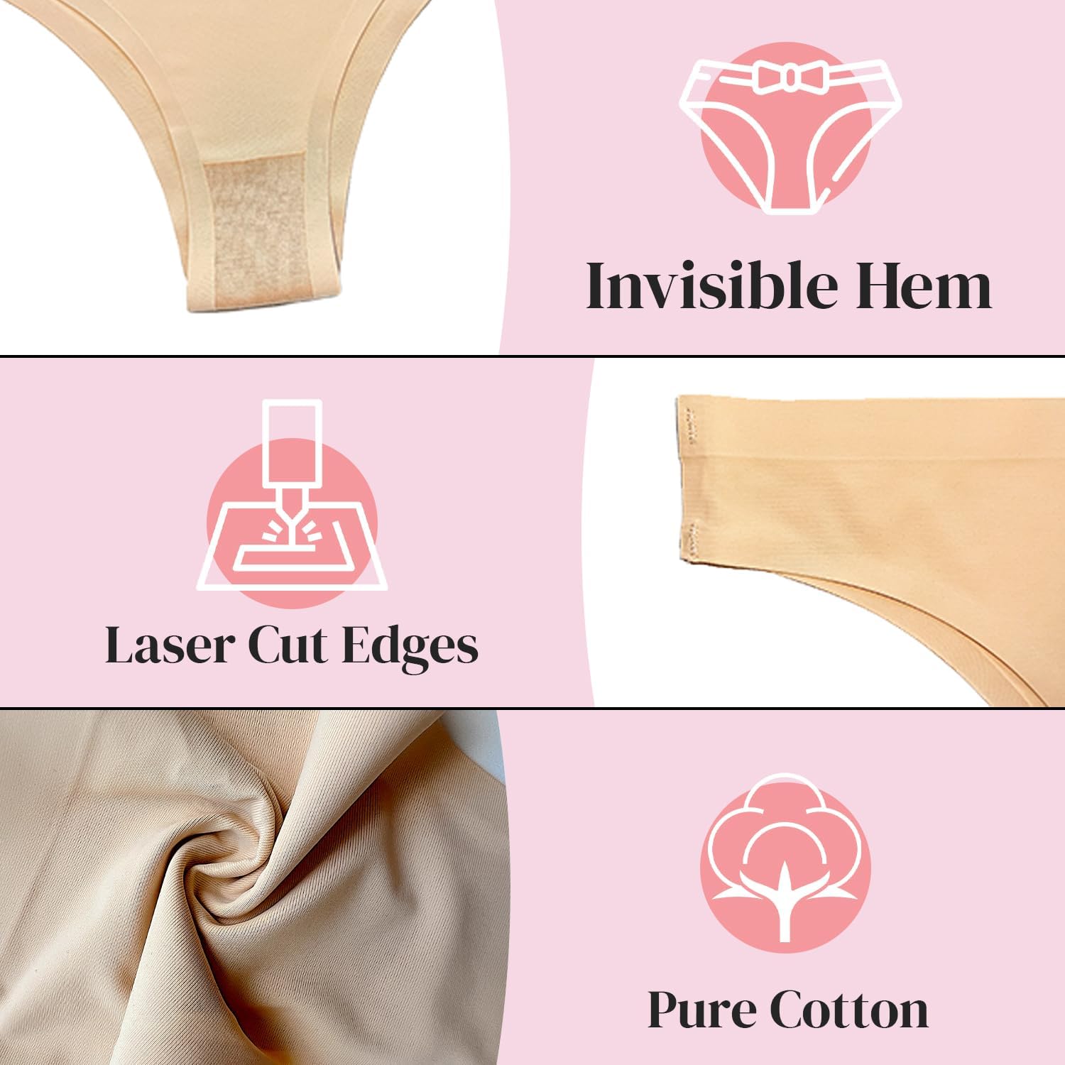 COLIBRI Seamless Underwear for Women – Pack of 5 Stretch Cheeky panties Soft, Breathable No Show underwear · v2