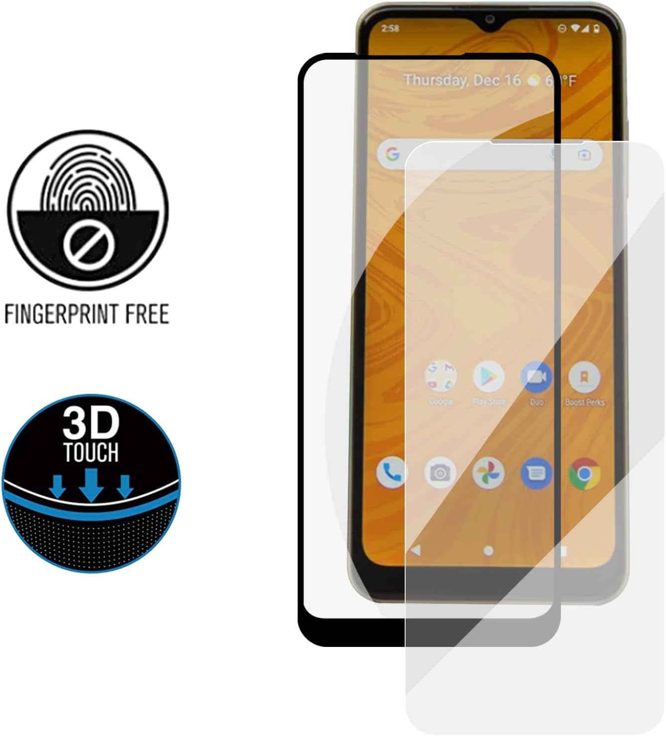 Ailiber for Boost Celero 3 5G Screen Protector[2 Pack], Boost Celero 3 5G Tempered Glass Screen Protector, Anti-Scratch, HD Clear, Case Friendly, Full Coverage Phone Film for Boost Celero 5G 3 6.5