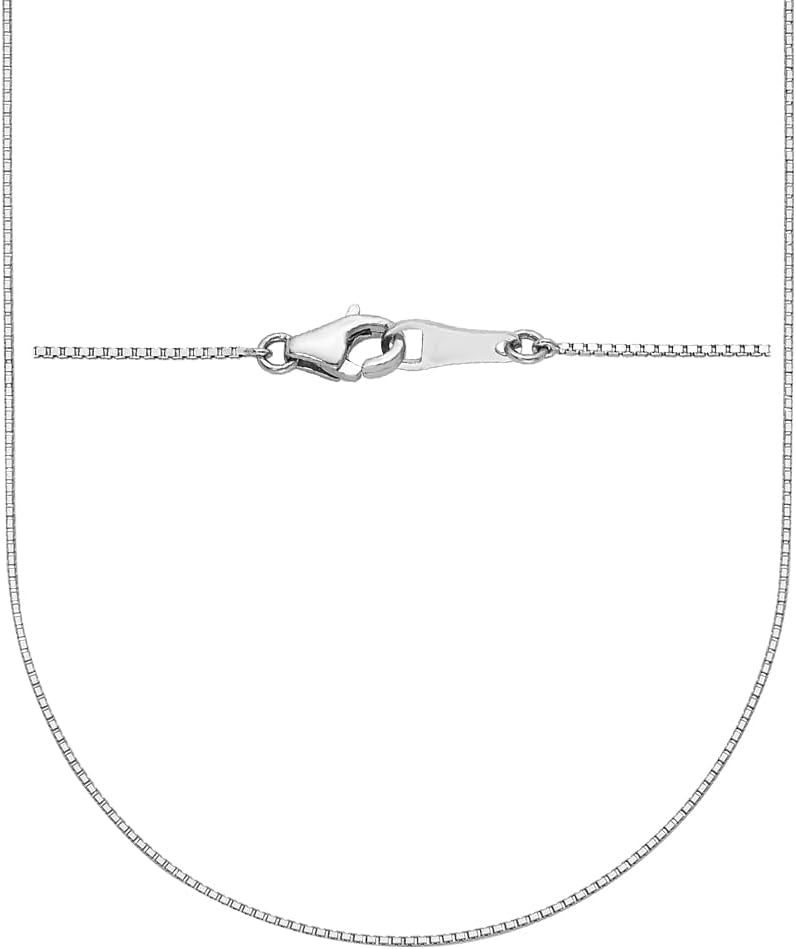 Platinum Polished 0.7 mm Solid Box Chain Necklace 16 to 24" · v2