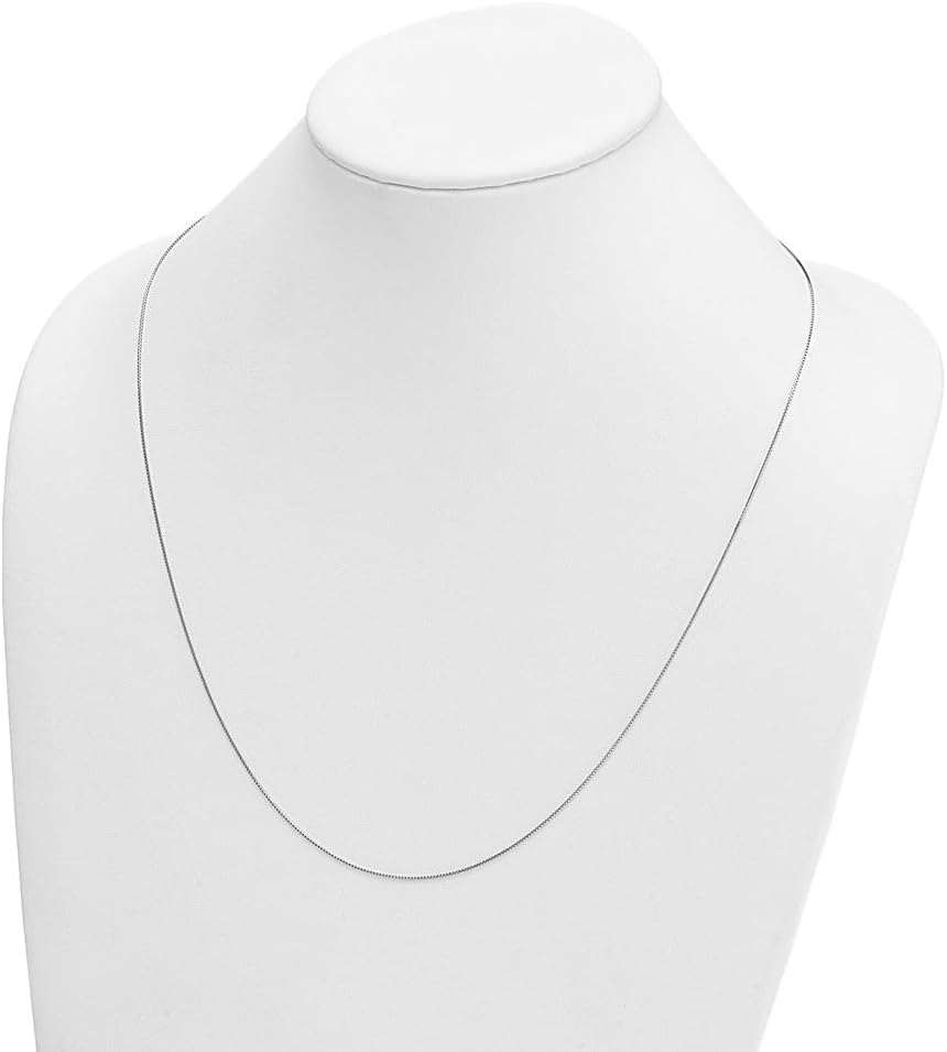 Platinum Polished 0.7 mm Solid Box Chain Necklace 16 to 24" · v2