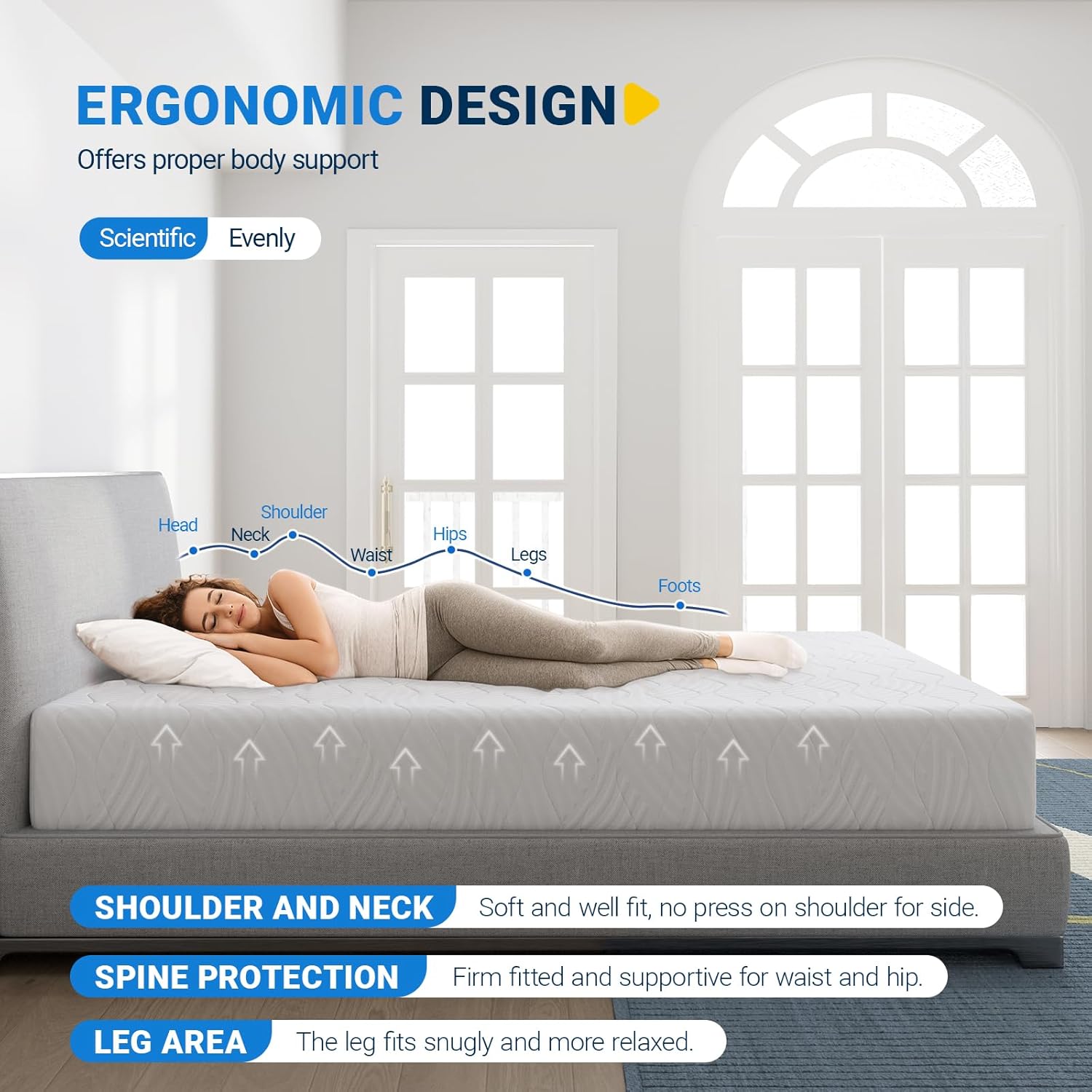 Avenco Queen Mattress, 12 Inch Gel Memory Foam Mattress Queen Size, Mattress in a Box for Fresh Sleep and Pressure Relief, Medium Firm Mattress with Motion Isolation, CertiPUR-US Certified · v2