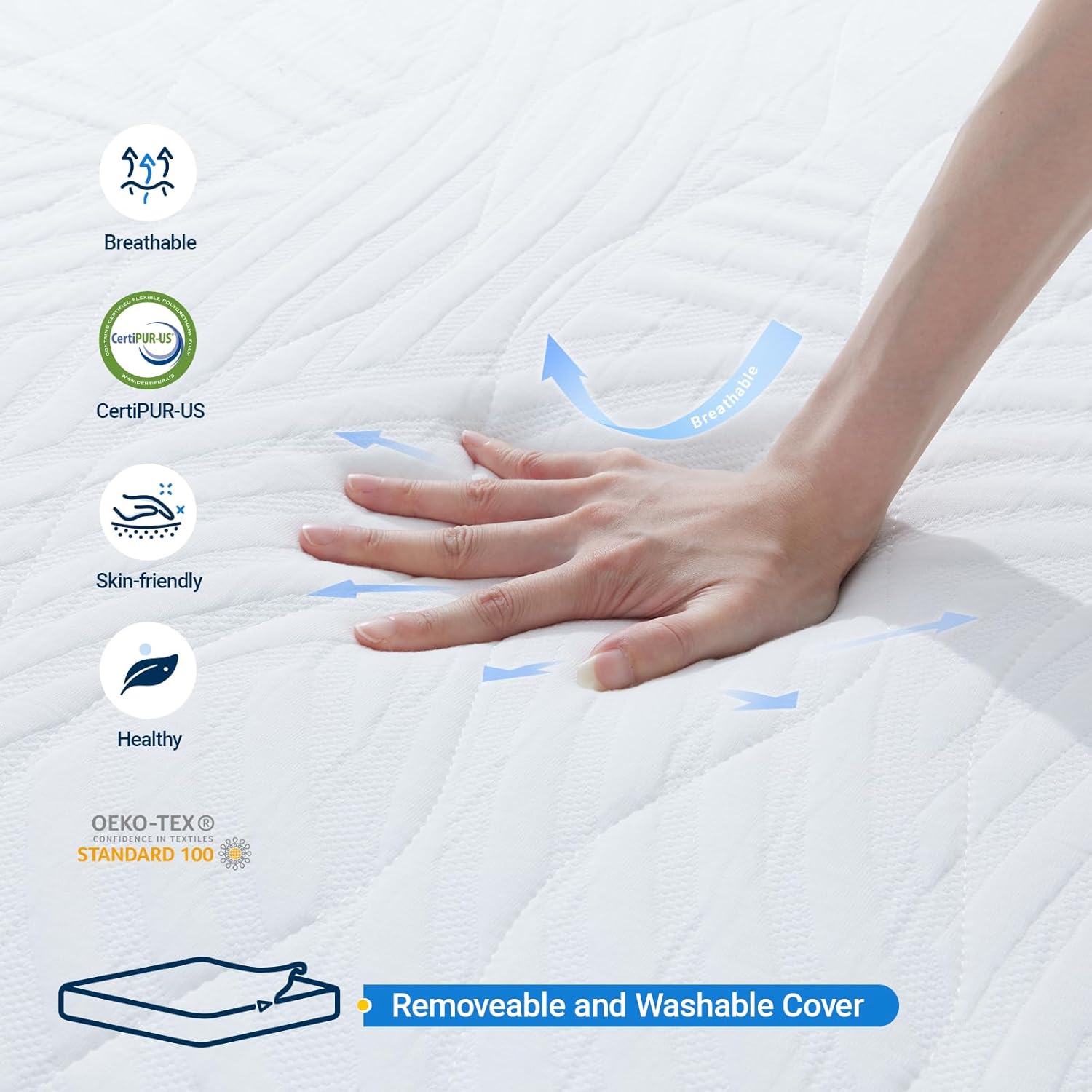 Avenco Queen Mattress, 12 Inch Gel Memory Foam Mattress Queen Size, Mattress in a Box for Fresh Sleep and Pressure Relief, Medium Firm Mattress with Motion Isolation, CertiPUR-US Certified · v2