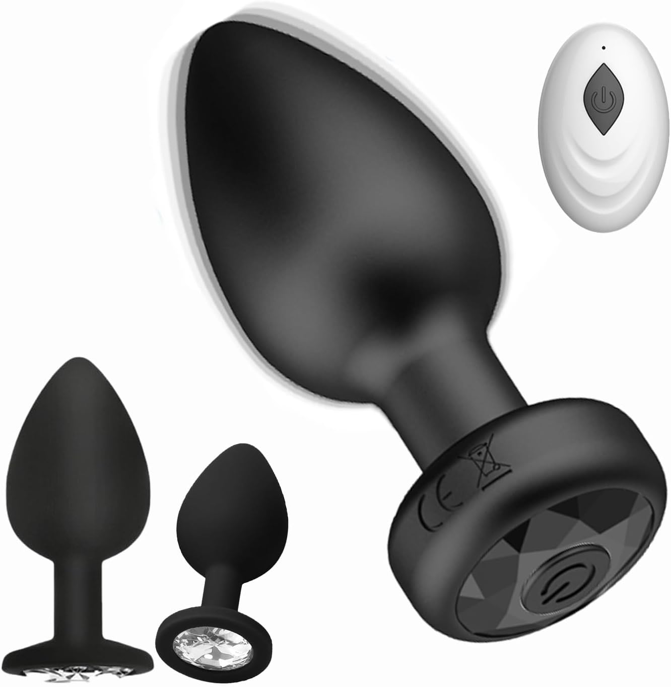 Đồ chơi tình dục Anal Plug rung - 3PCS Đồ chơi hậu môn bằng silicon Bộ dụng cụ tập luyện Butt Plug có điều khiển từ xa Rung 10 tần số, Nút hậu môn rung và Máy mát xa tuyến tiền liệt, Đồ chơi tình dục và trò chơi dành cho người lớn