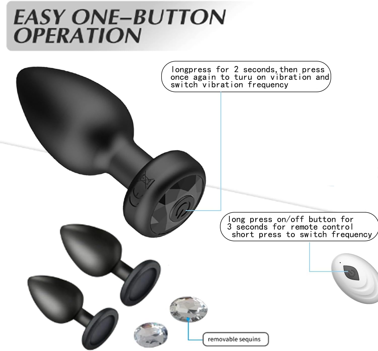 Anal Plug Sex Toys Vibrator- 3PCS Silicone Anal Toys Butt Plug Training Kit with Remote Control 10 Frequency Vibration, Vibrating Anal Plug and Prostate Massager, Adult Sex Toys and Games