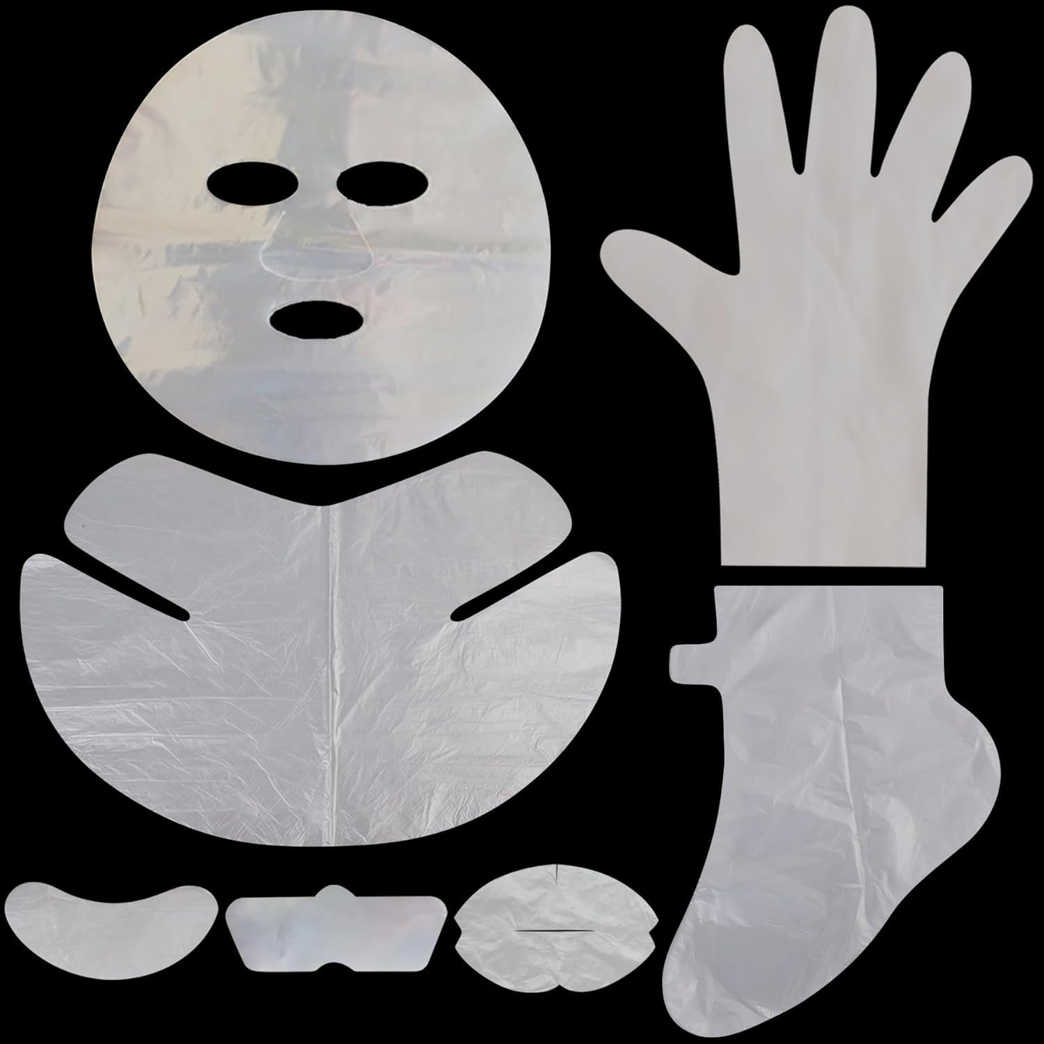GELMAY 700PCS Face Neck Eye Nose Lip Foot Hand Disposable Plastic Mask Sheet Ultra-Thin Transparent Facial Masks Skincare Paper Film DIY Spa Wrapped Moisturizing Patch Prevent Evaporation