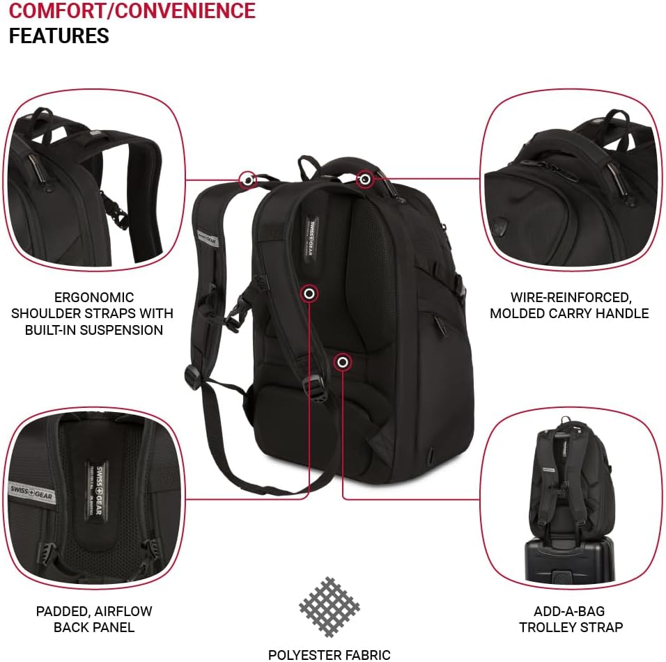 กระเป๋าเป้สะพายหลังใส่โน้ตบุ๊ก SwissGear Endure ScanSmart สีดำ ขนาด 17.75 นิ้ว