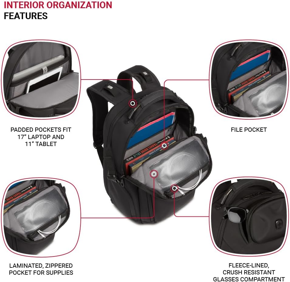 กระเป๋าเป้สะพายหลังใส่โน้ตบุ๊ก SwissGear Endure ScanSmart สีดำ ขนาด 17.75 นิ้ว