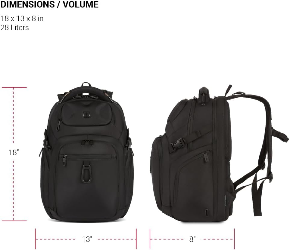 กระเป๋าเป้สะพายหลังใส่โน้ตบุ๊ก SwissGear Endure ScanSmart สีดำ ขนาด 17.75 นิ้ว