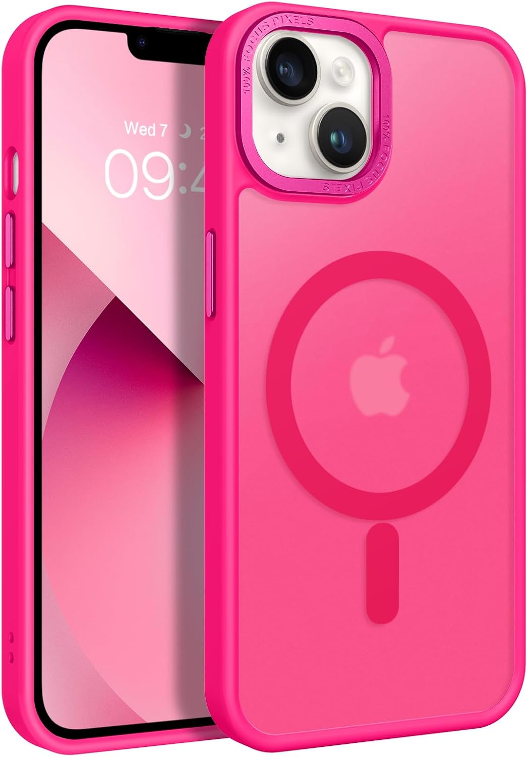 BENTOBEN Magnetic for iPhone 13 Case  iPhone 14 Case [Compatible with Magsafe] Translucent Matte Phone Case iPhone 13/14 Slim Fit Shockproof Women Men Protective Cover for iPhone 13/14 6.1, Hot Pink