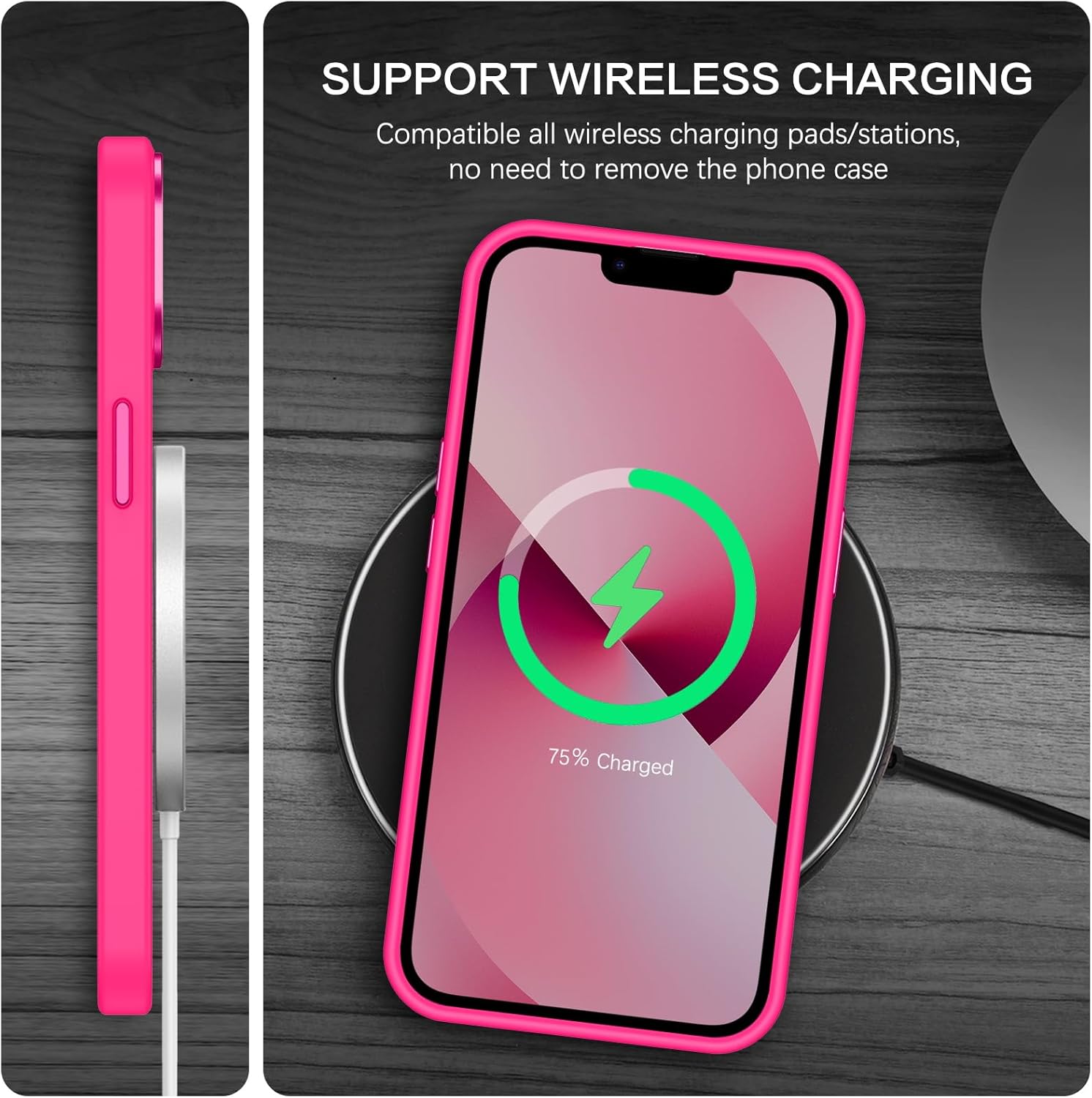 BENTOBEN Magnetic for iPhone 13 Case  iPhone 14 Case [Compatible with Magsafe] Translucent Matte Phone Case iPhone 13/14 Slim Fit Shockproof Women Men Protective Cover for iPhone 13/14 6.1, Hot Pink
