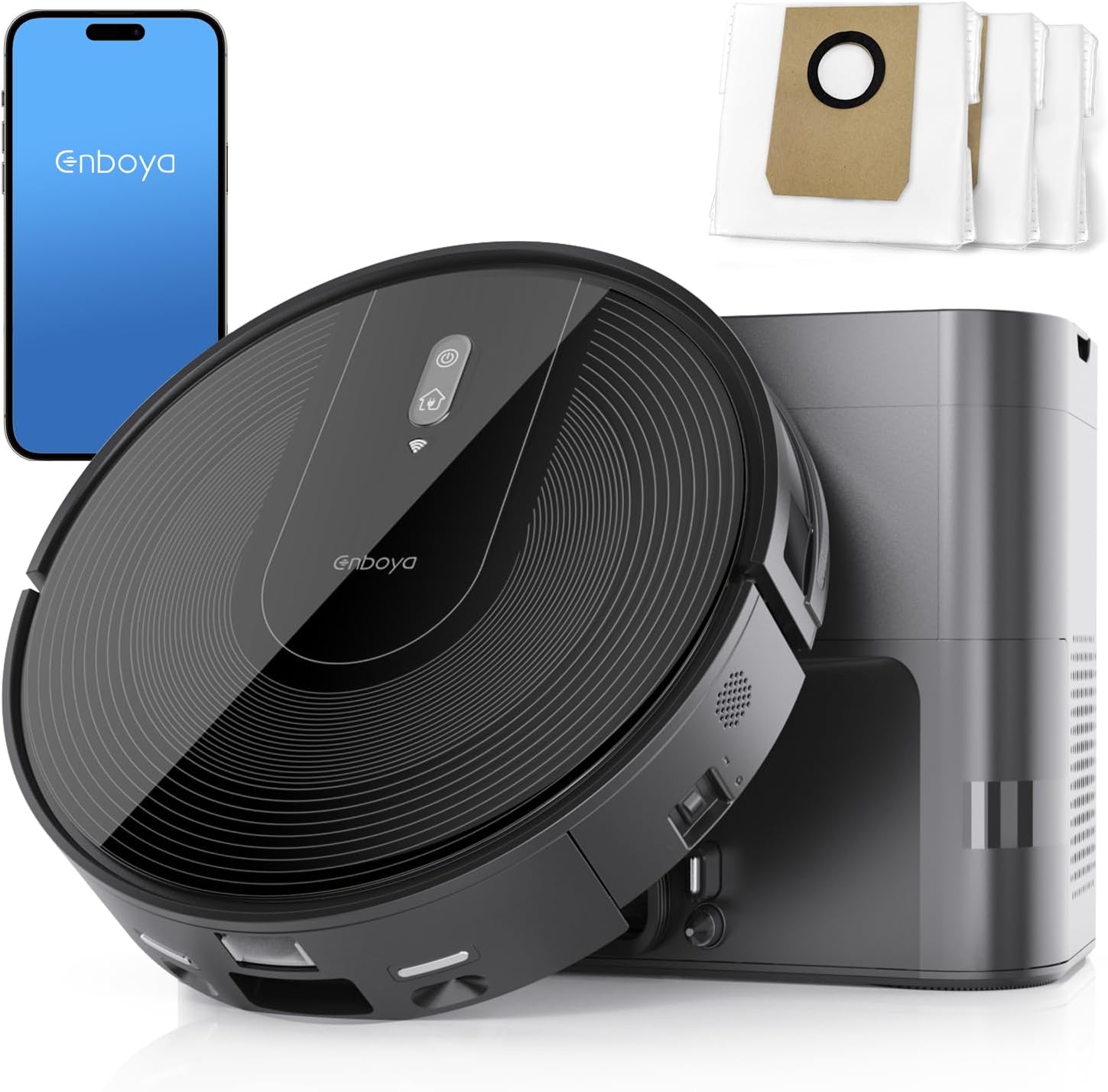 D60  Robot Vacuum Cleaner with Self-Empty Base, Stores up to 85 Days of Dust, Powerful 9000Pa Suction, Wi-Fi/App/Alexa Control, Robotic Vacuum Ideal for Hard Floors,Pet Hair and Low Carpets · v2