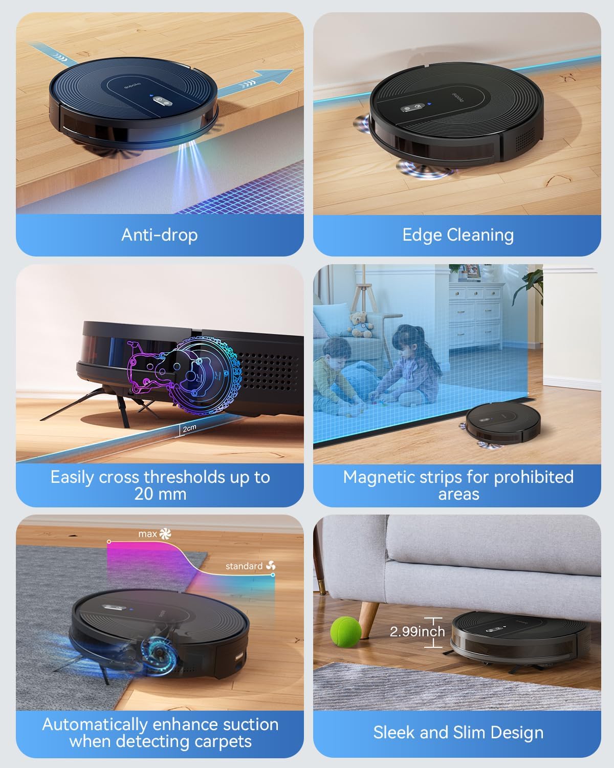 D60  Robot Vacuum Cleaner with Self-Empty Base, Stores up to 85 Days of Dust, Powerful 9000Pa Suction, Wi-Fi/App/Alexa Control, Robotic Vacuum Ideal for Hard Floors,Pet Hair and Low Carpets · v2