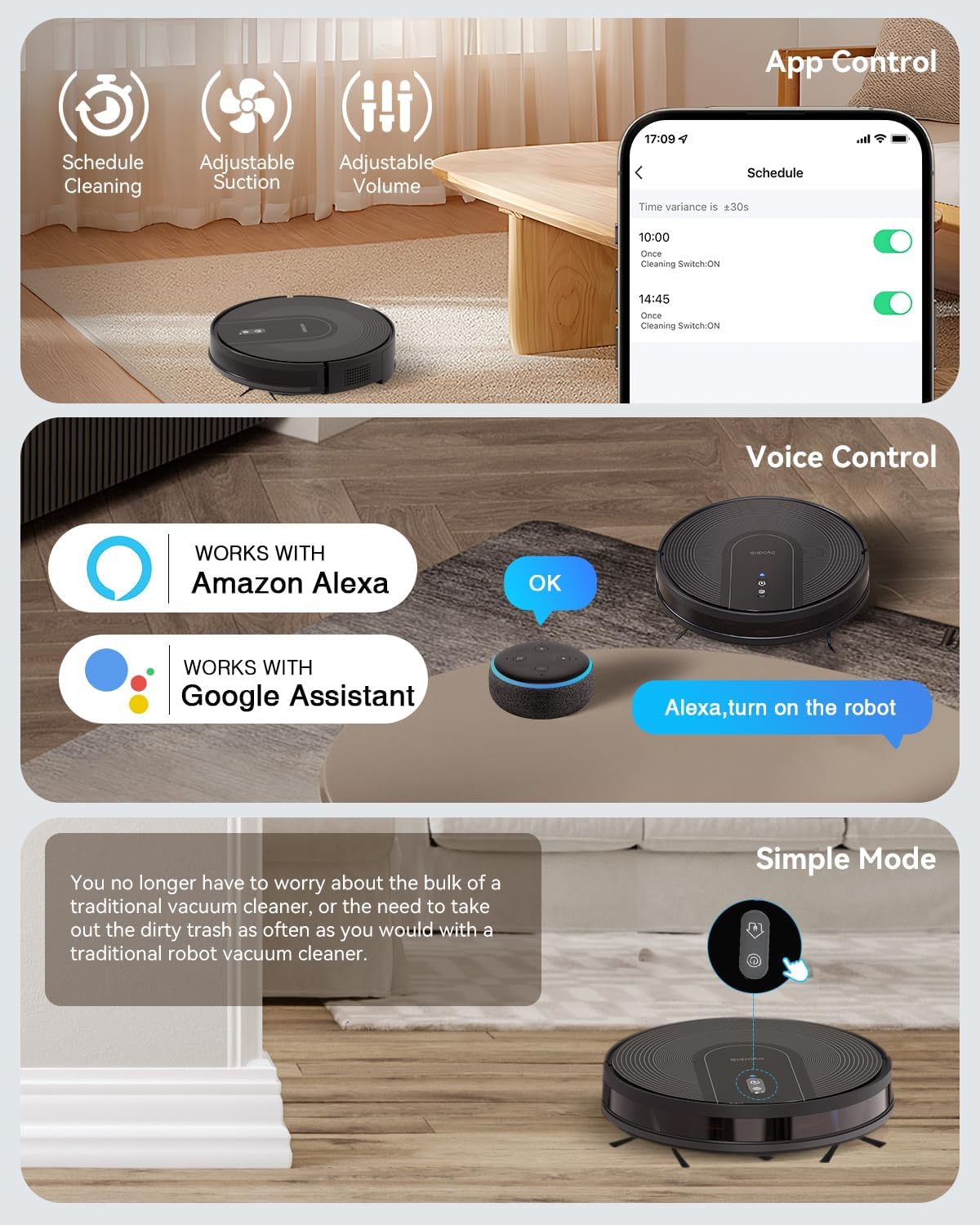 D60  Robot Vacuum Cleaner with Self-Empty Base, Stores up to 85 Days of Dust, Powerful 9000Pa Suction, Wi-Fi/App/Alexa Control, Robotic Vacuum Ideal for Hard Floors,Pet Hair and Low Carpets · v2