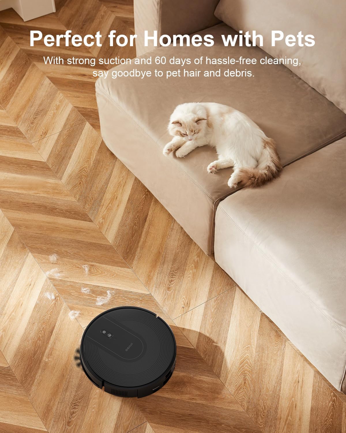D60  Robot Vacuum Cleaner with Self-Empty Base, Stores up to 85 Days of Dust, Powerful 9000Pa Suction, Wi-Fi/App/Alexa Control, Robotic Vacuum Ideal for Hard Floors,Pet Hair and Low Carpets · v2